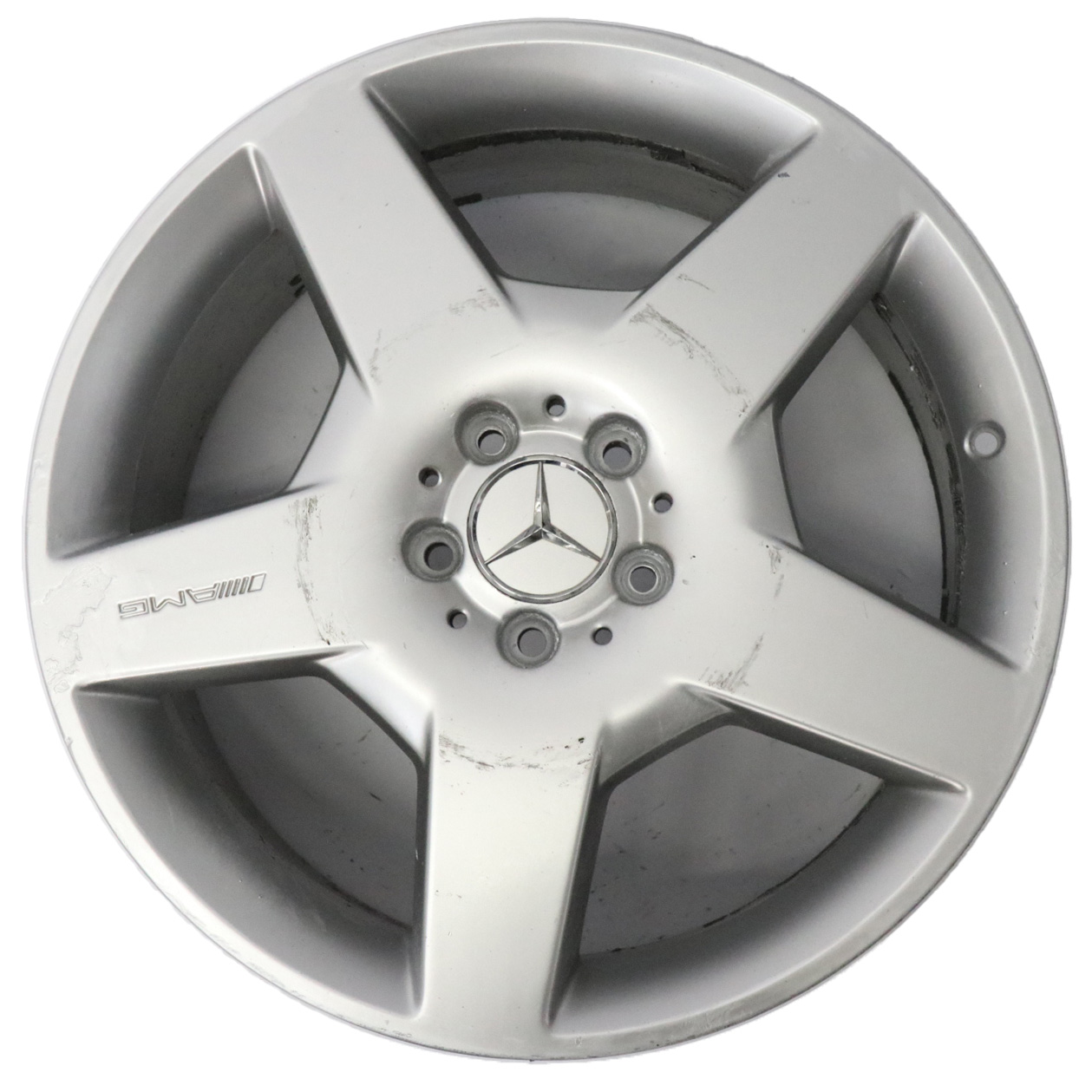 Mercedes W164 Silberne Leichtmetallfelge 8,5J 19" ET:58 5 Speichen A1644011802