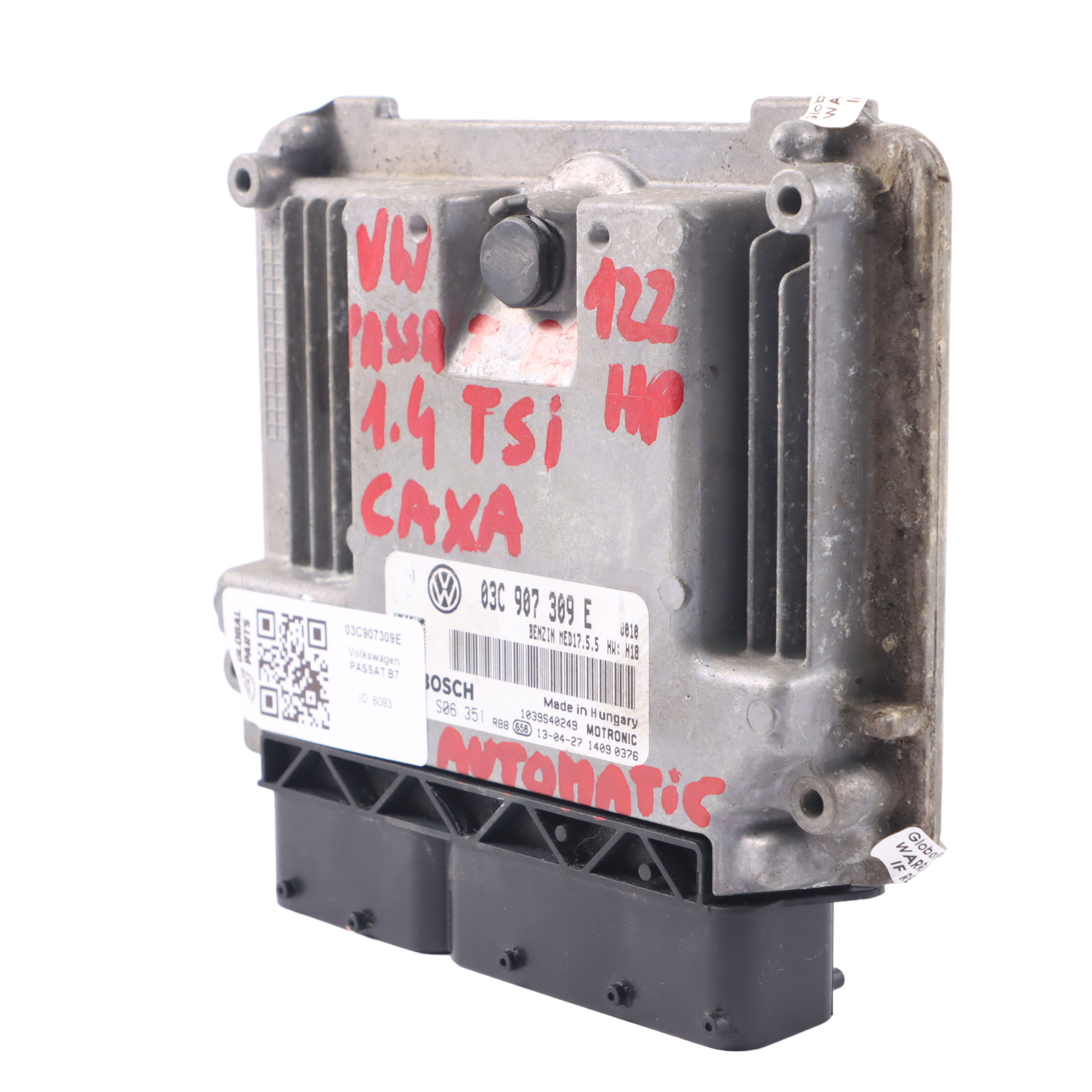 Volkswagen Passat B7 CAXA 122HP ECU Motorsteuergerät Automatik 03C907309E