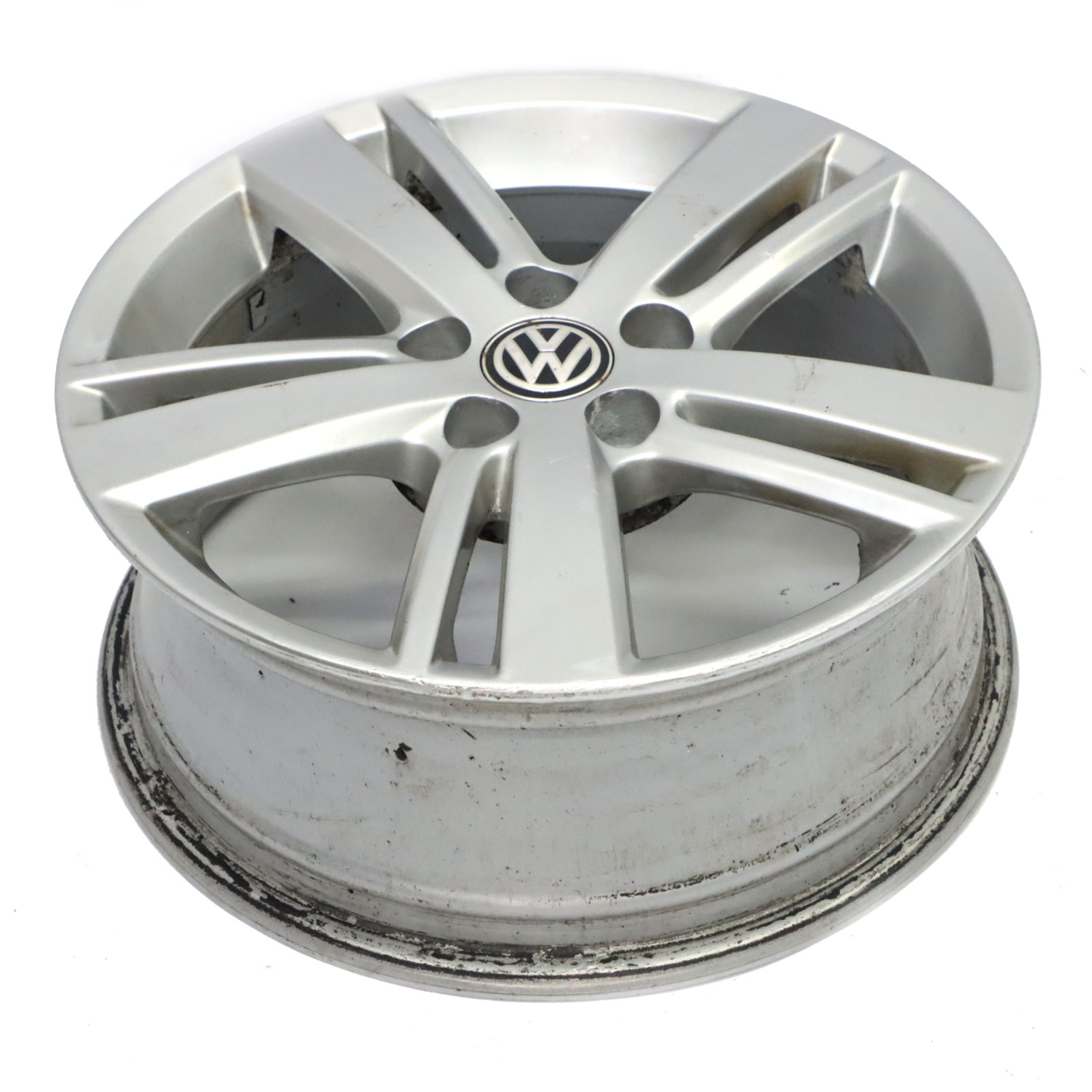 VW Volkswagen Polo 6 Silberne Leicht Metall Felge 15" ET:40 6J 6R060025AC