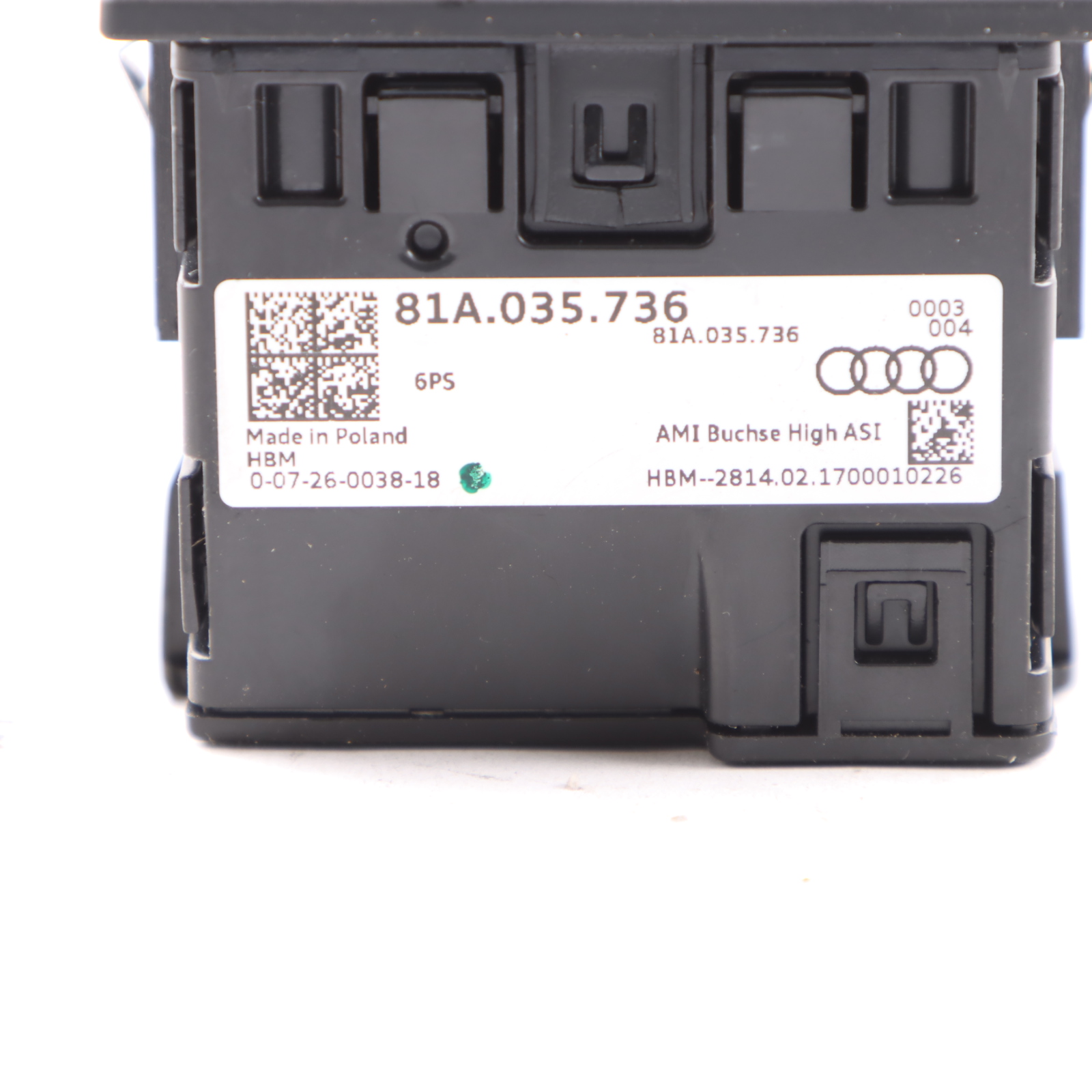 Audi A3 8V USB AUX Buchse Stecker Eingang Stecker Media Port Panel 81A035736