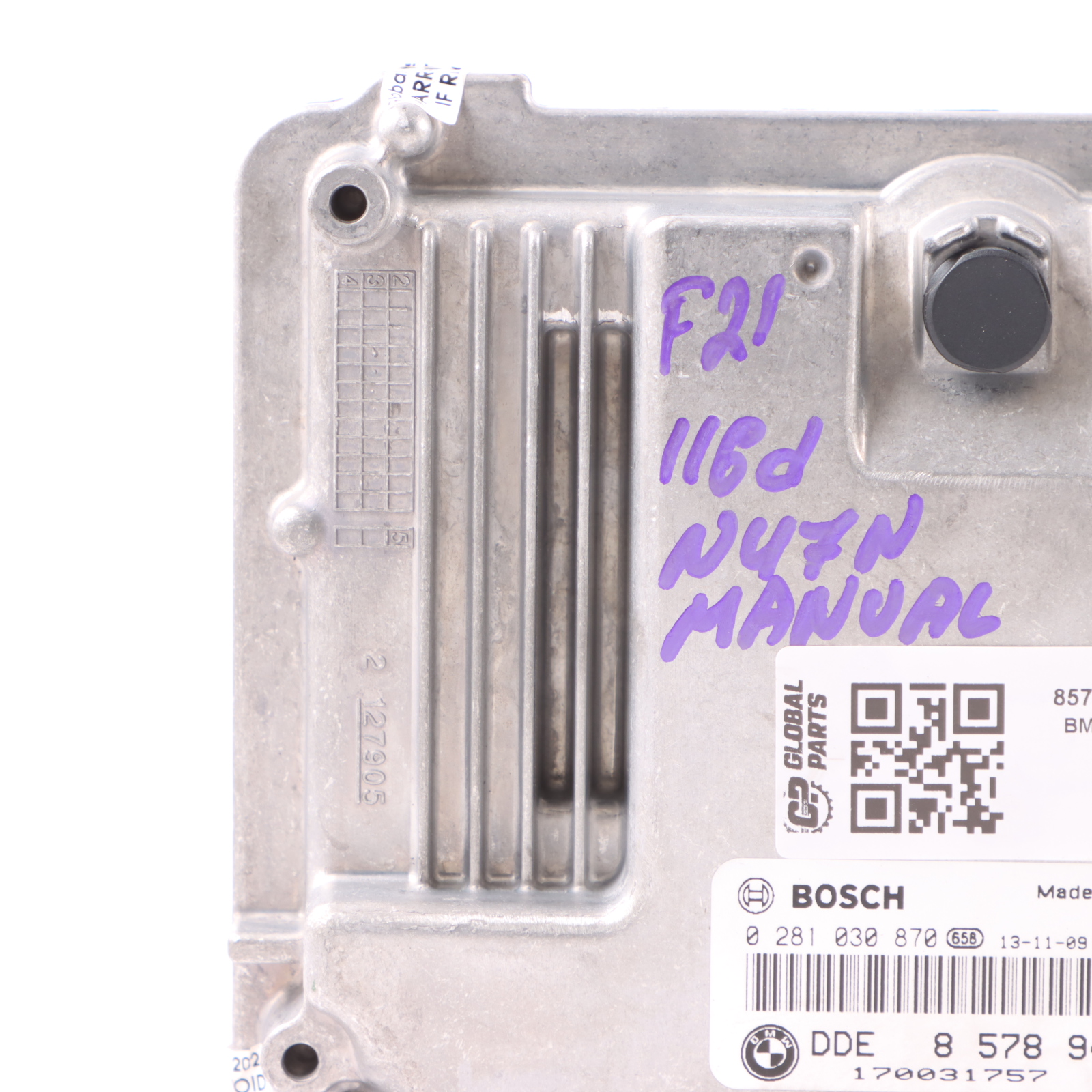 BMW F20 F21 F30 116d 316d N47N 116HP ECU Engine Contol Unit DDE 8578945 Manual