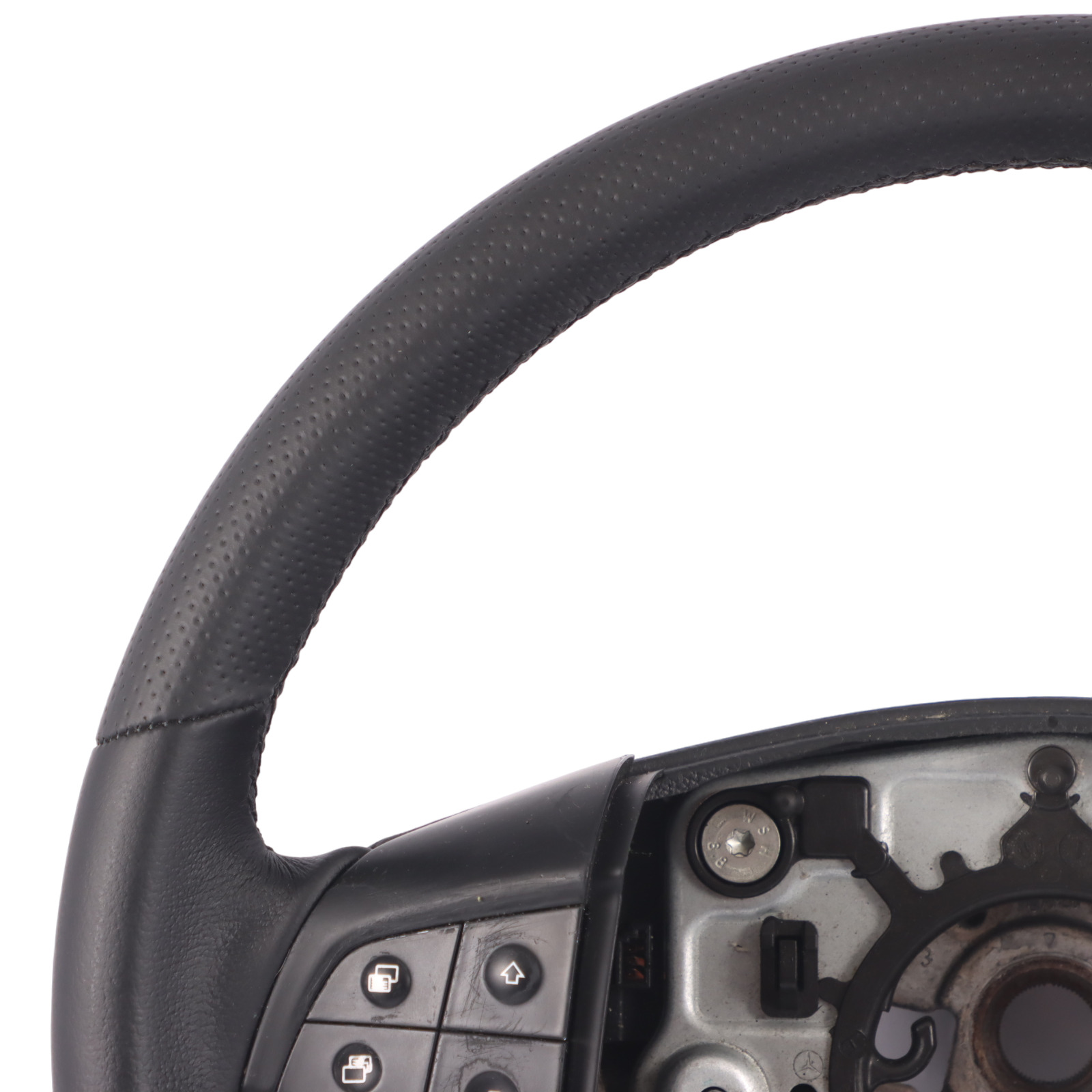 Mercedes W245 NEW Black Leather Steering Wheel with Black Threads Multifunction