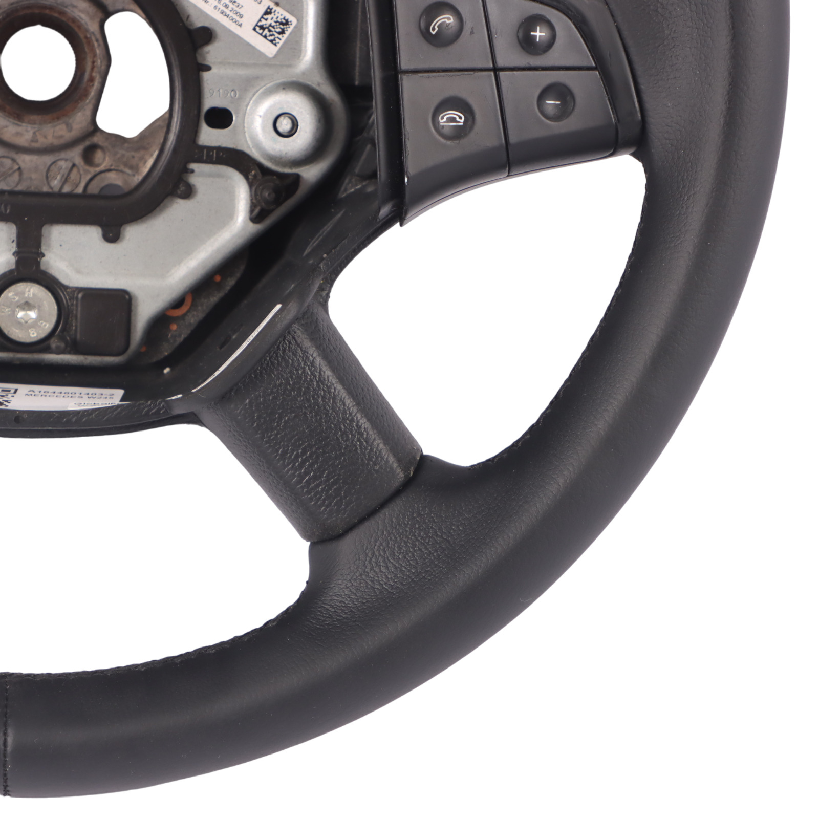 Mercedes W245 NEW Black Leather Steering Wheel with Black Threads Multifunction