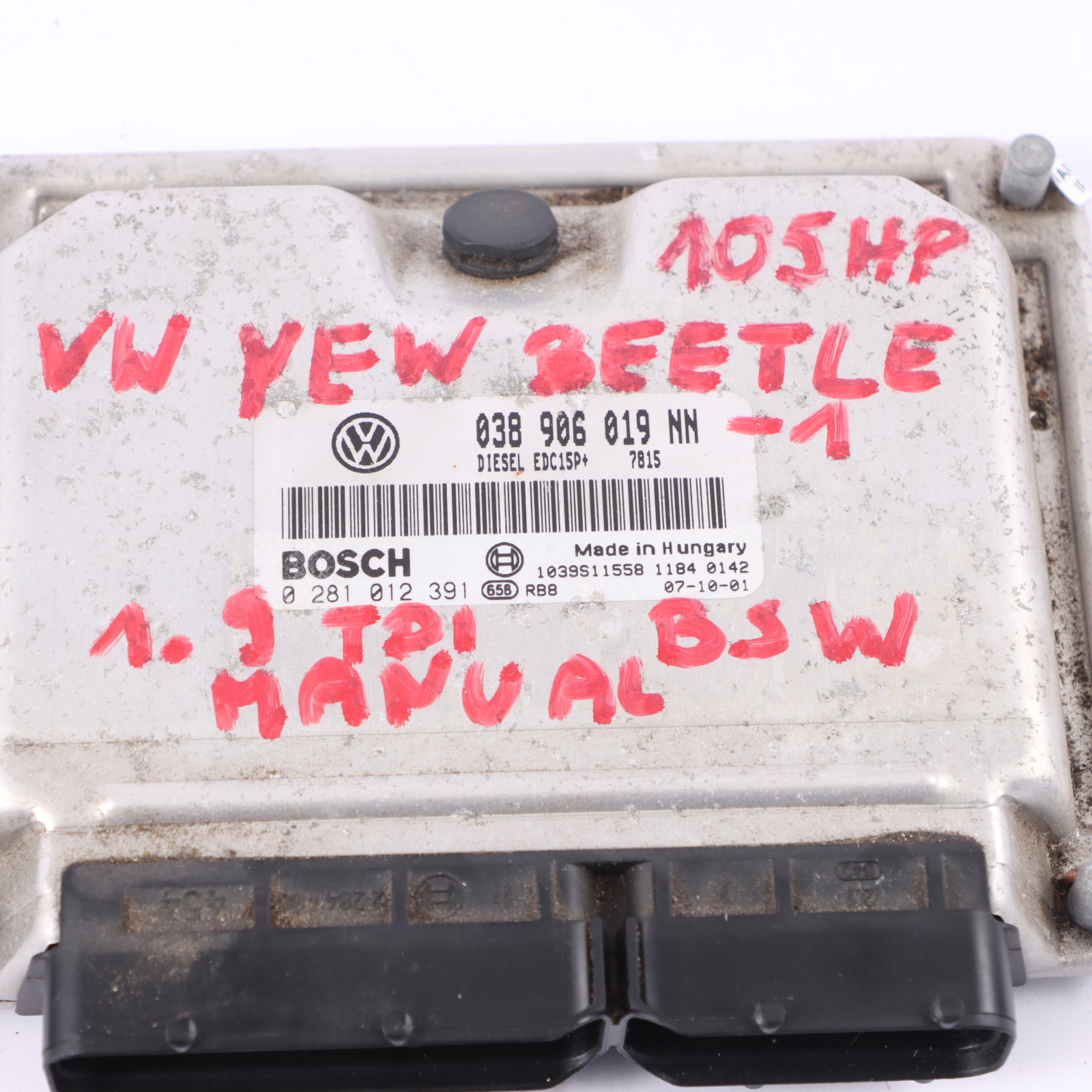 Volkswagen VW New Beetle 1.9 TDI BSW Motoreinheit ECU Kit 038906019NN Schlüssel