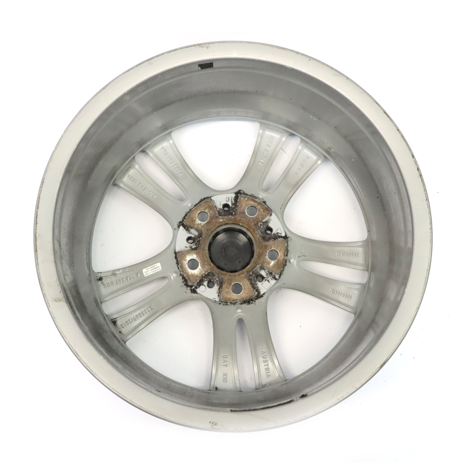 BMW F30 F31 F32 F33 Silberne Leichtmetallfelge 18" Doppelspeiche 397 ET:34 8J