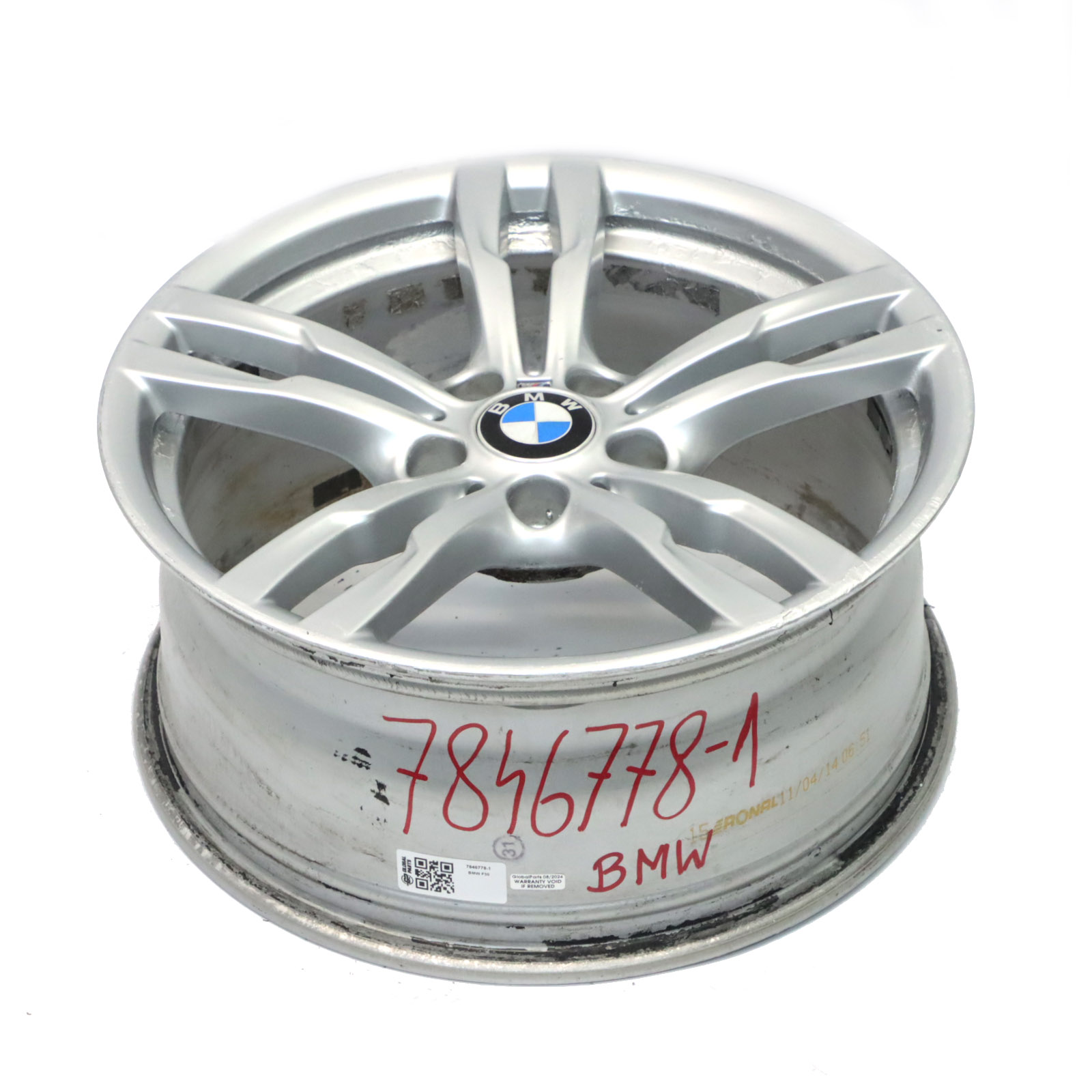 BMW F30 F31 F32 Silberne Leicht Metall Felge 18" 8J ET:34 7846778