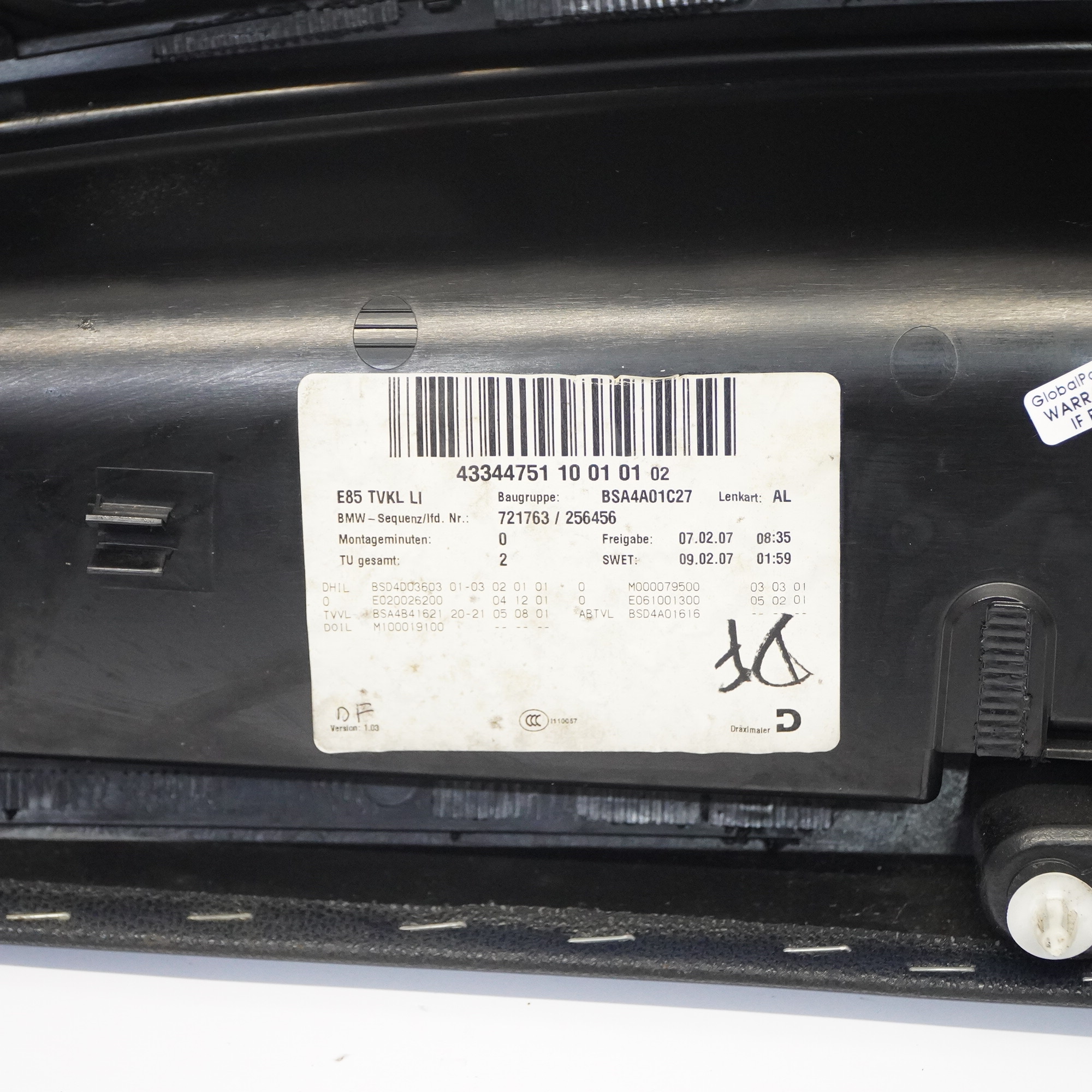 BMW Z4 E85 E86 Türkarte Links Panel Leder New England Silverstone