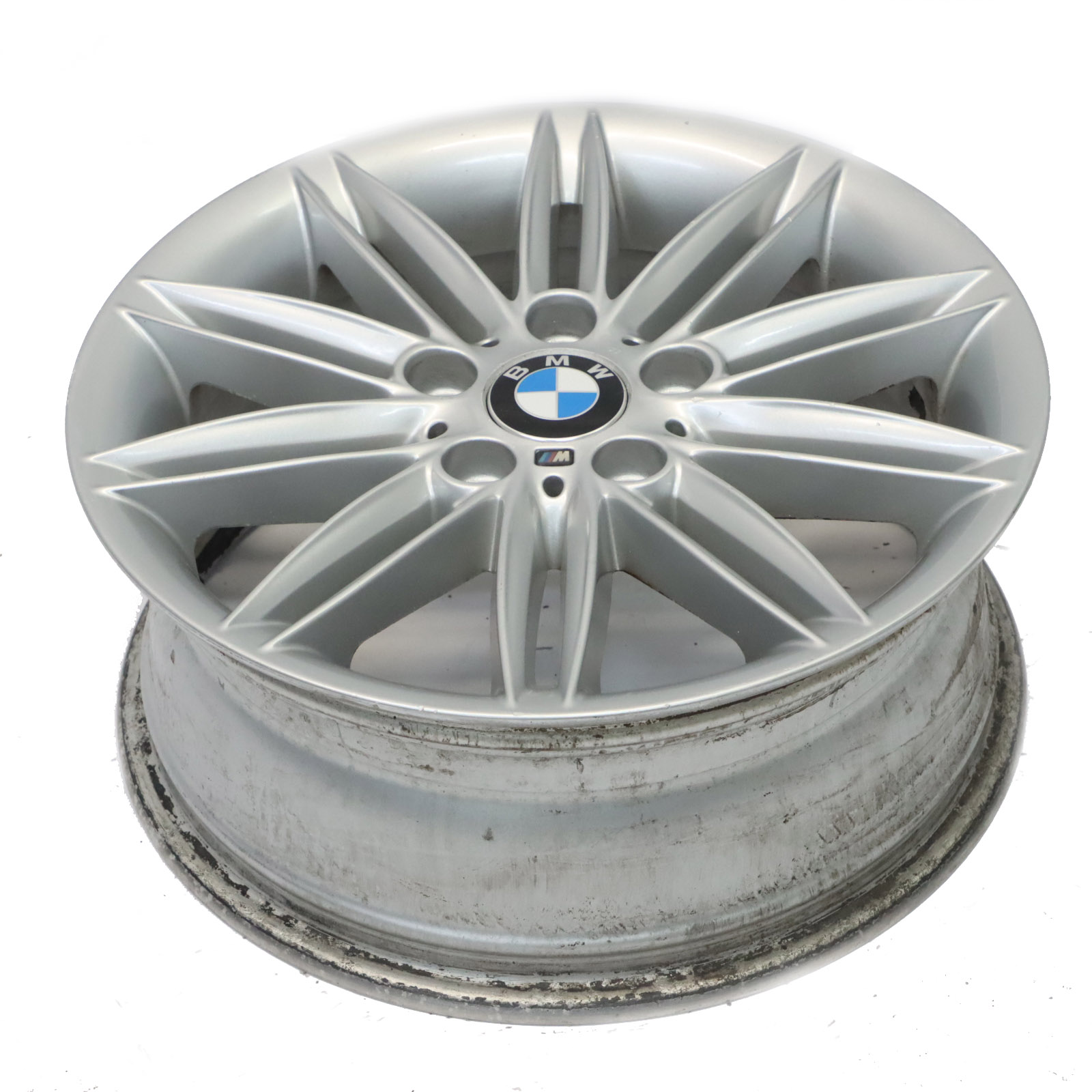 BMW E81 E82 E87 E88 Silver Wheel Alloy Rim 17" 7J ET:47 M Double Spoke 207