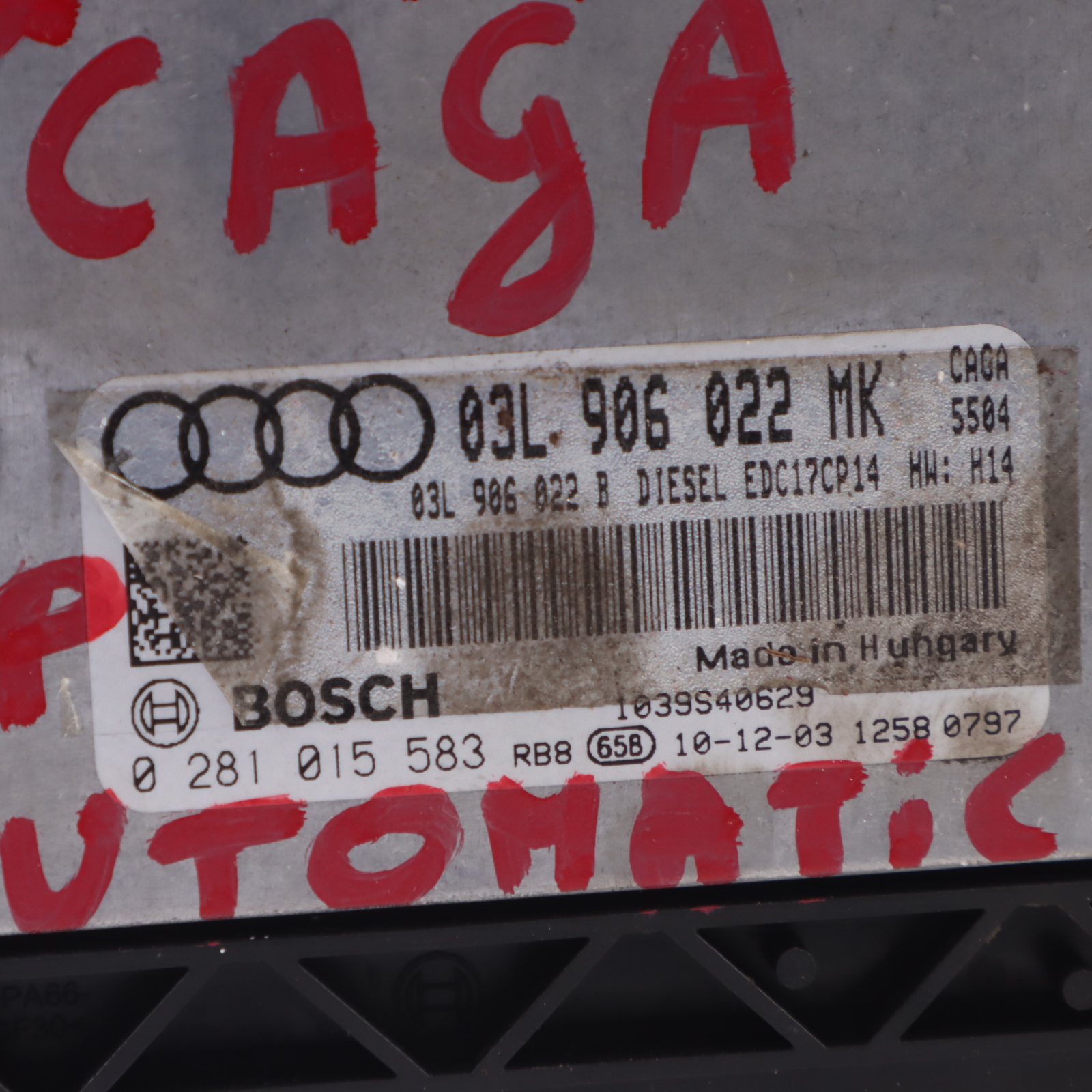 Audi A4 B8 2.0 TDI Diesel CAGA 143HP Engine Unit ECU 03L906022MK Automatic