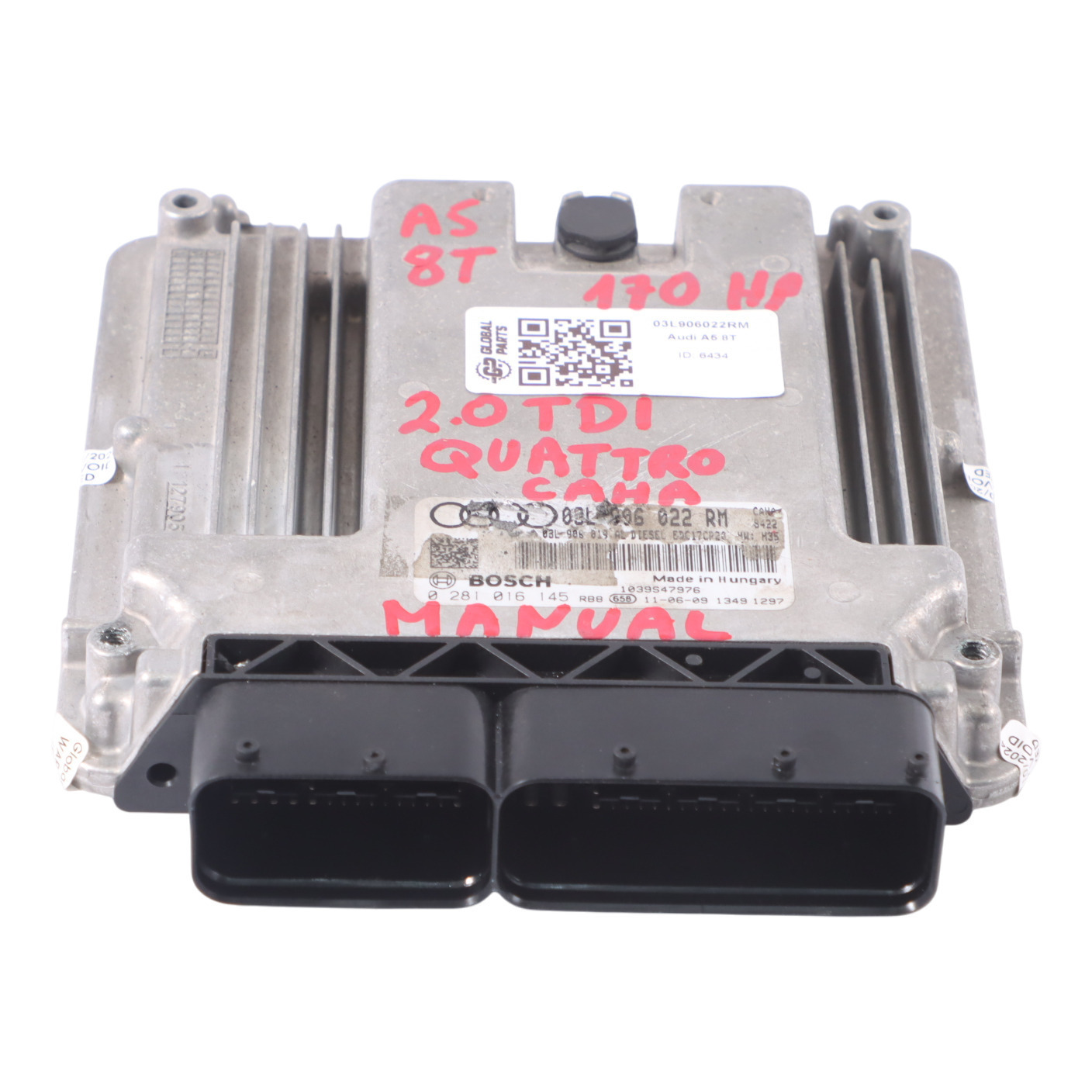 Audi A5 8T 2.0 TDI CAHA 170HP Engine Control Module ECU 03L906022RM Manual