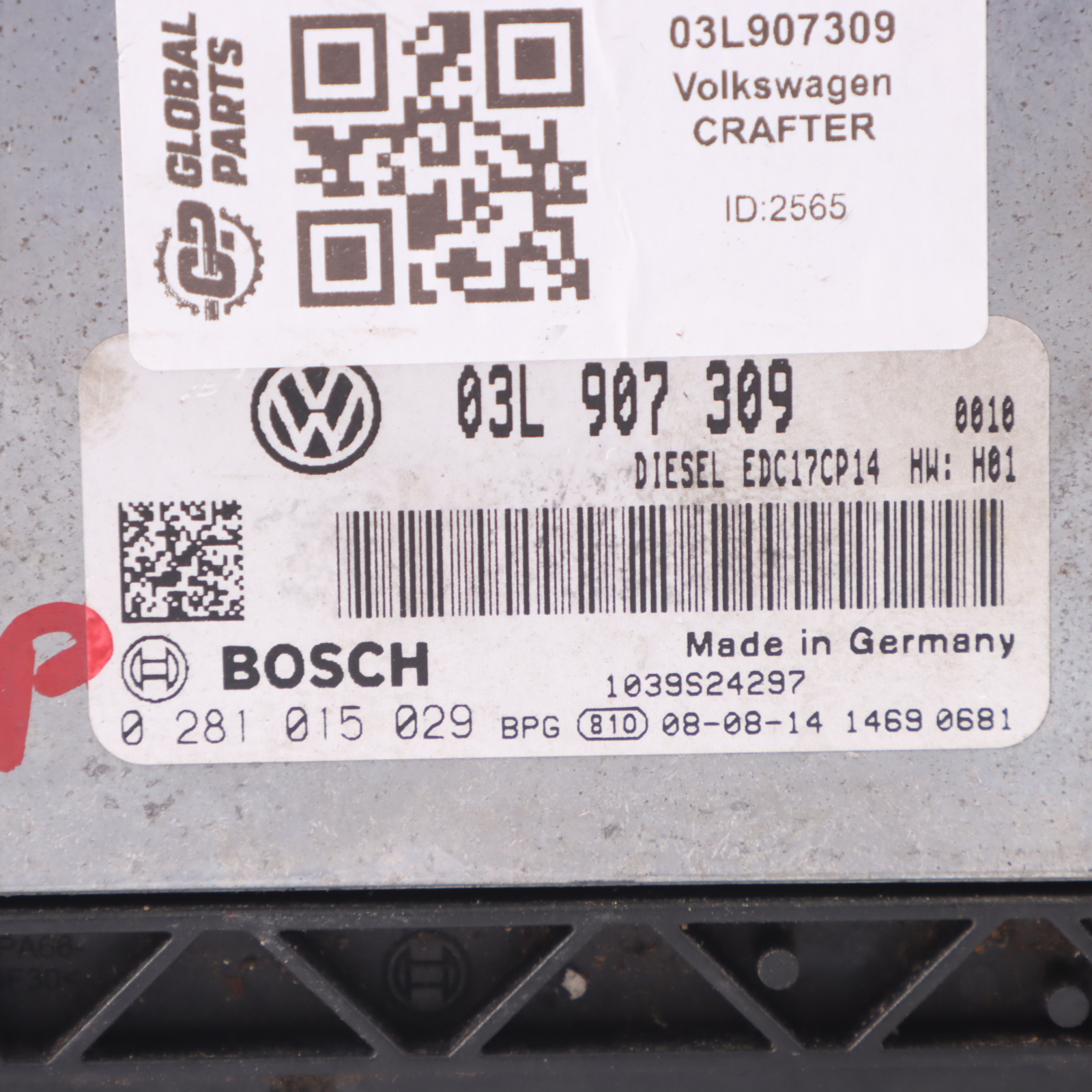 VW Volkswagen Crafter 2.0 TDI CKTB 109PS Motor ECU Kit 03L907309 Schaltgetriebe