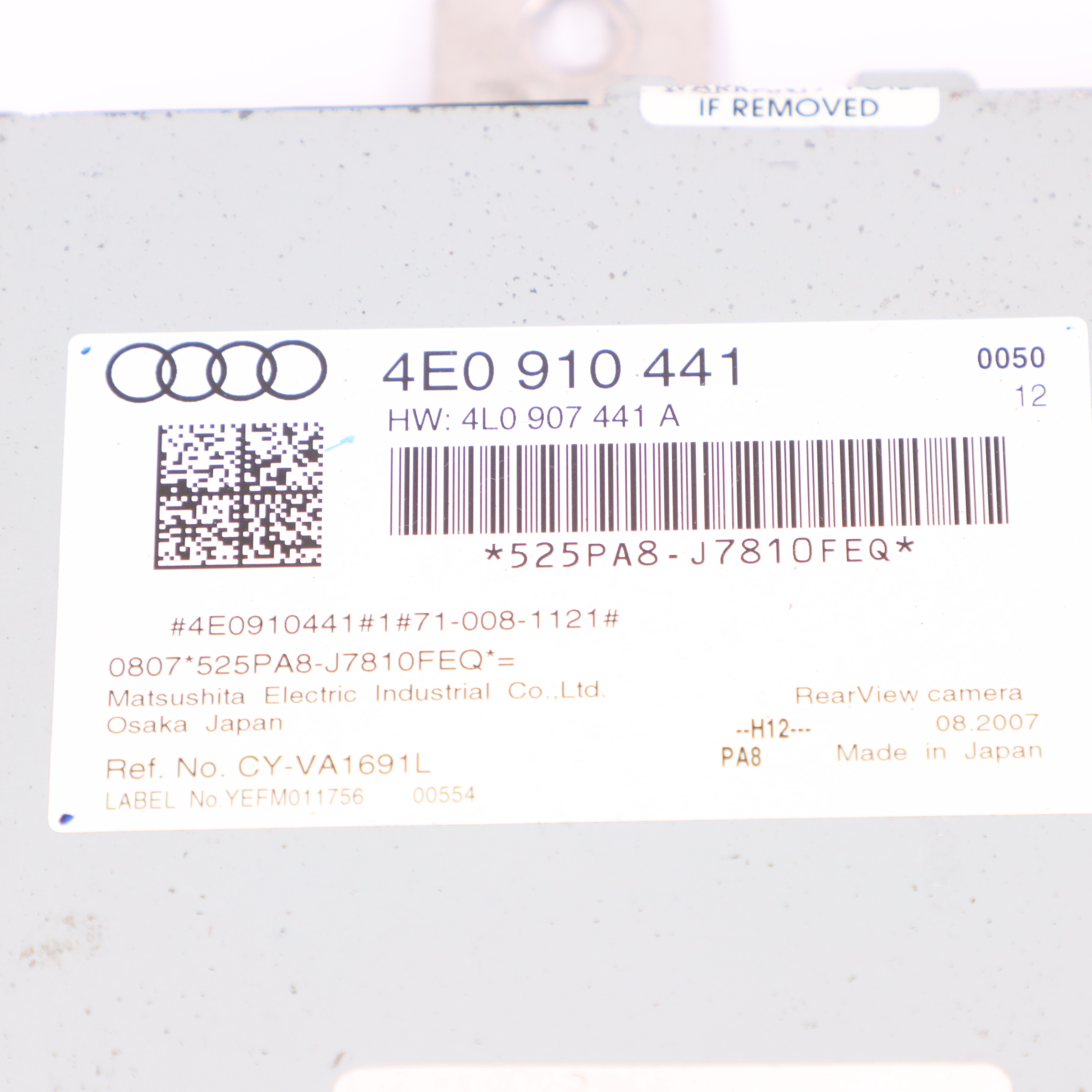 AUDI A8 S8 D3 Reversing Camera Control Module Rear View Unit ECU 4E0910441 