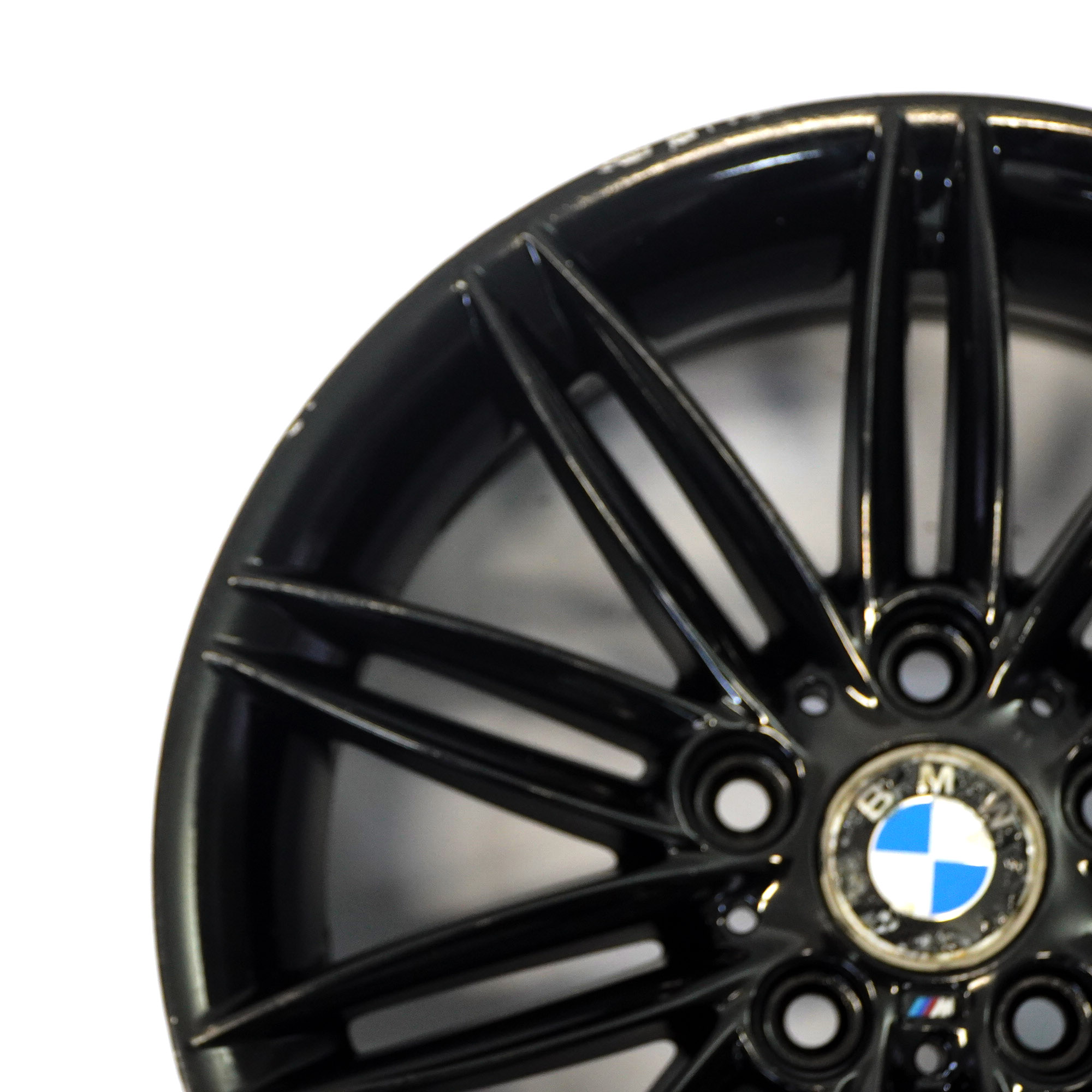 BMW E81 E82 E87 E88 Hinter Rad Schwarz Felge 17" 7,5J ET:47 M Doppel Speiche 207