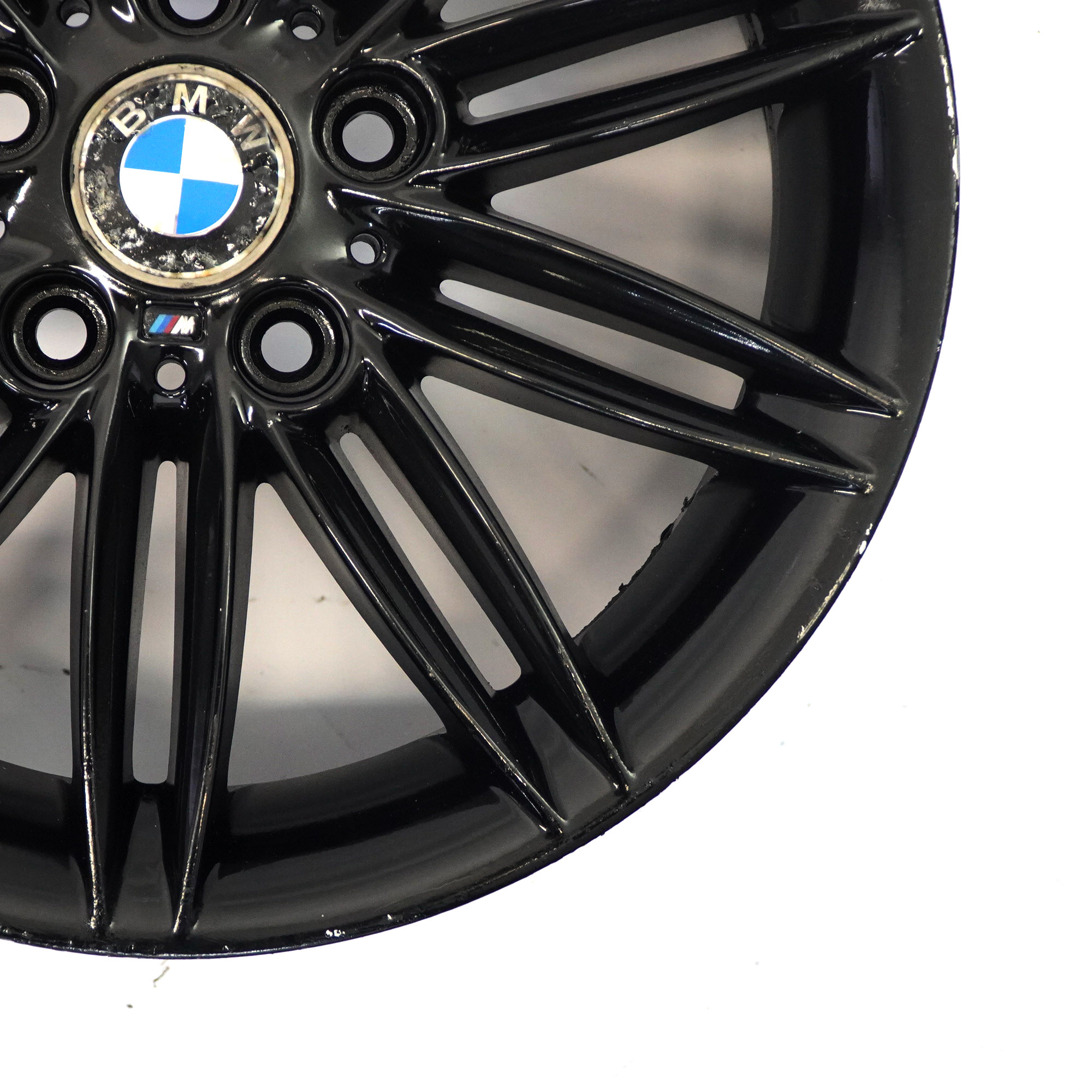 BMW E81 E82 E87 E88 Hinter Rad Schwarz Felge 17" 7,5J ET:47 M Doppel Speiche 207