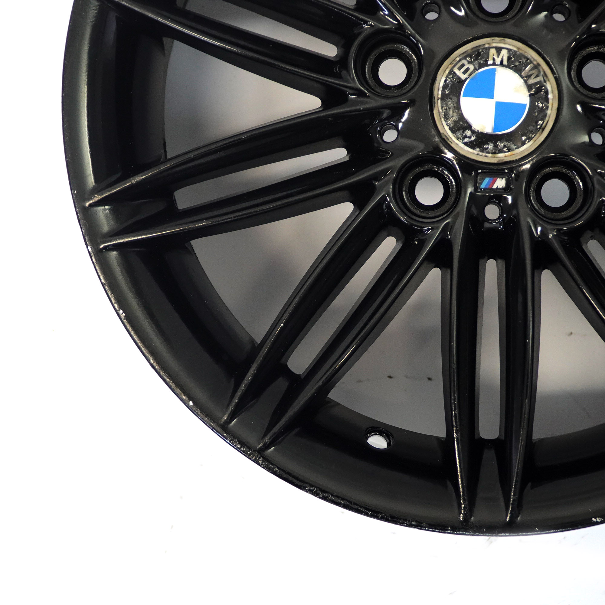 BMW E81 E82 E87 E88 Hinter Rad Schwarz Felge 17" 7,5J ET:47 M Doppel Speiche 207