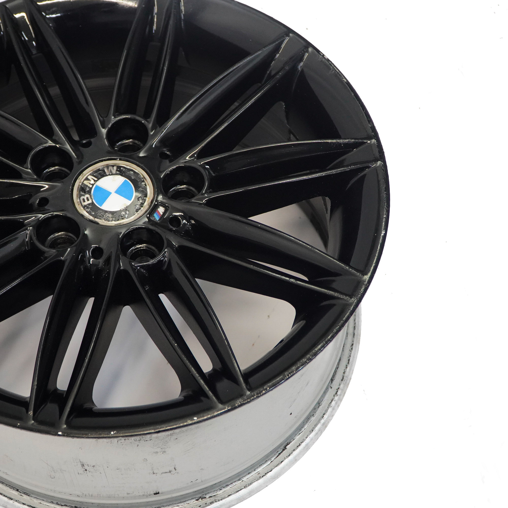 BMW E81 E82 E87 E88 Hinter Rad Schwarz Felge 17" 7,5J ET:47 M Doppel Speiche 207