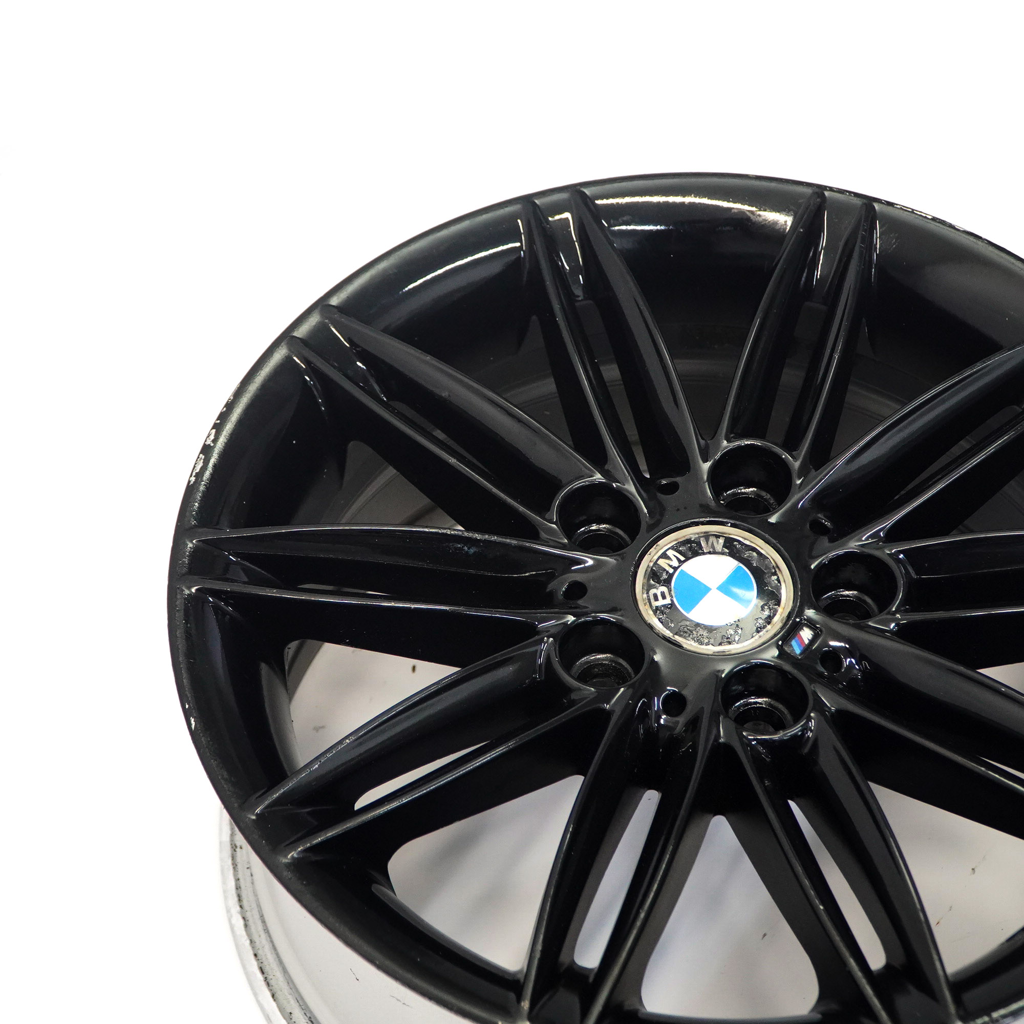 BMW E81 E82 E87 E88 Hinter Rad Schwarz Felge 17" 7,5J ET:47 M Doppel Speiche 207