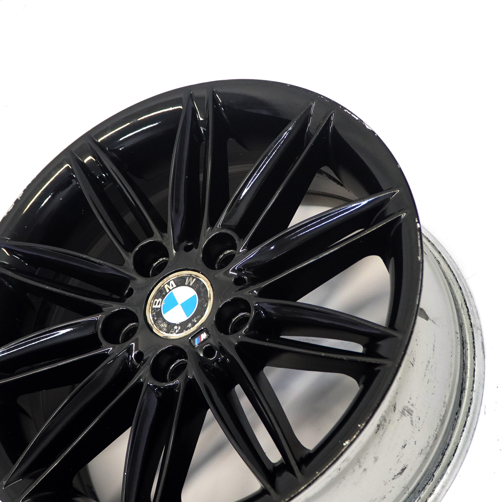 BMW E81 E82 E87 E88 Hinter Rad Schwarz Felge 17" 7,5J ET:47 M Doppel Speiche 207