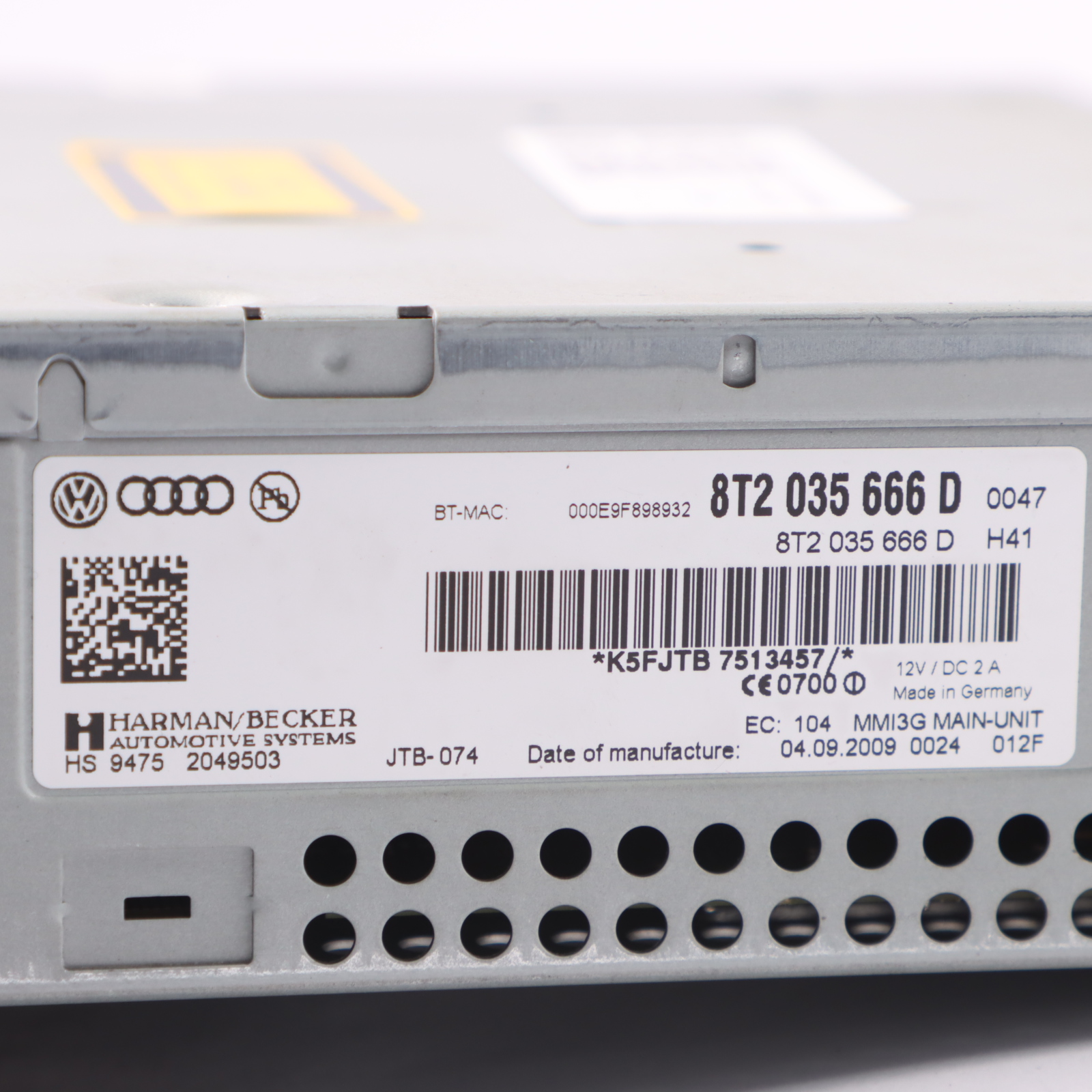 Audi A5 8T CD Player Radio Multimedia MMI Head Unit ECU 8T2035666D