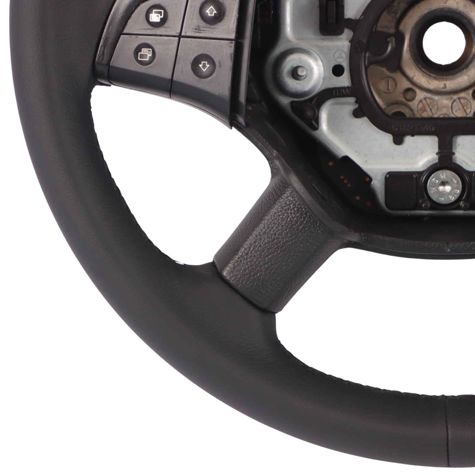 Mercedes W245 NEW Black Leather Steering Wheel with Black Threads