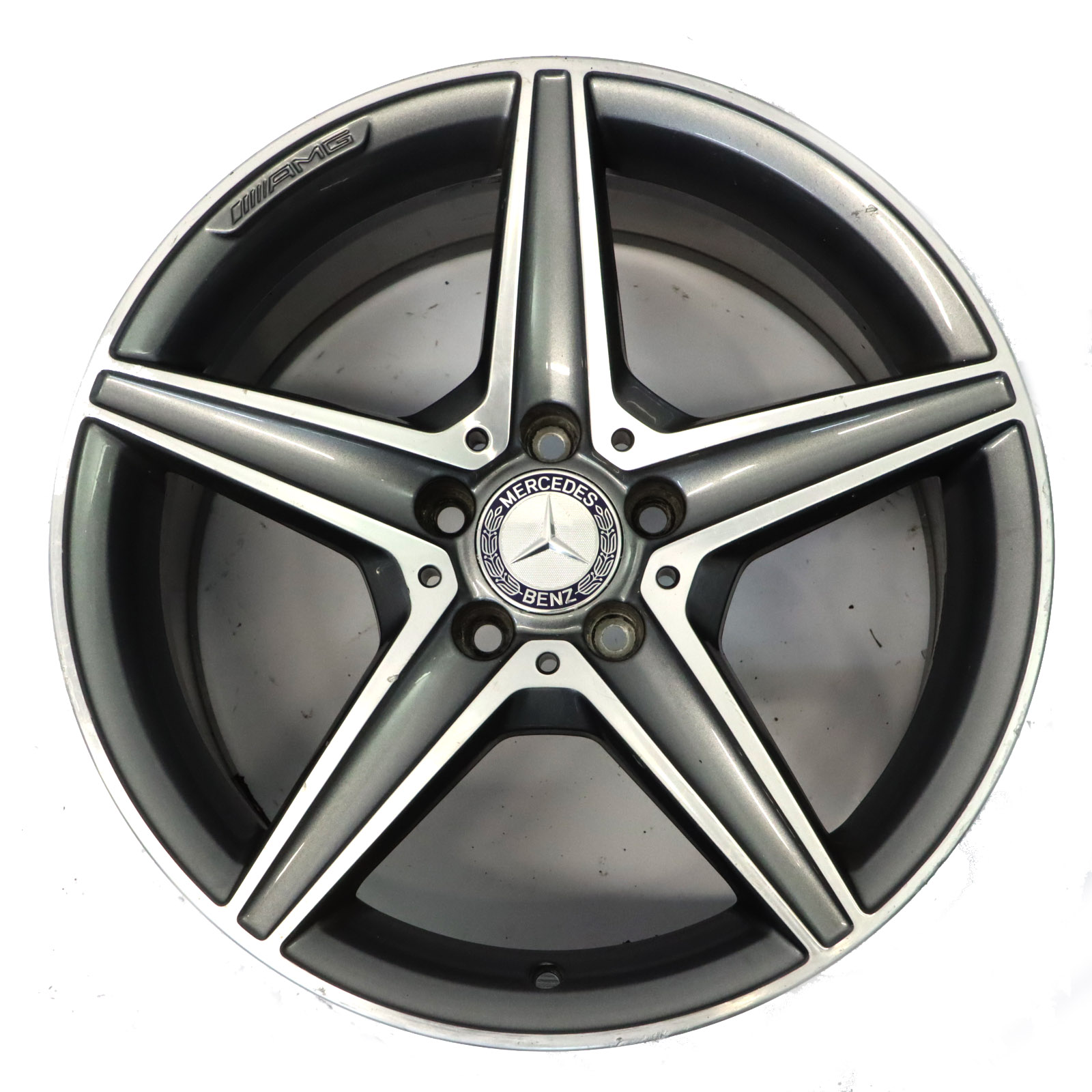 Mercedes W205 Grau AMG Leicht metall rad Felge 5 Speichen 18" 8,5J A2054011200