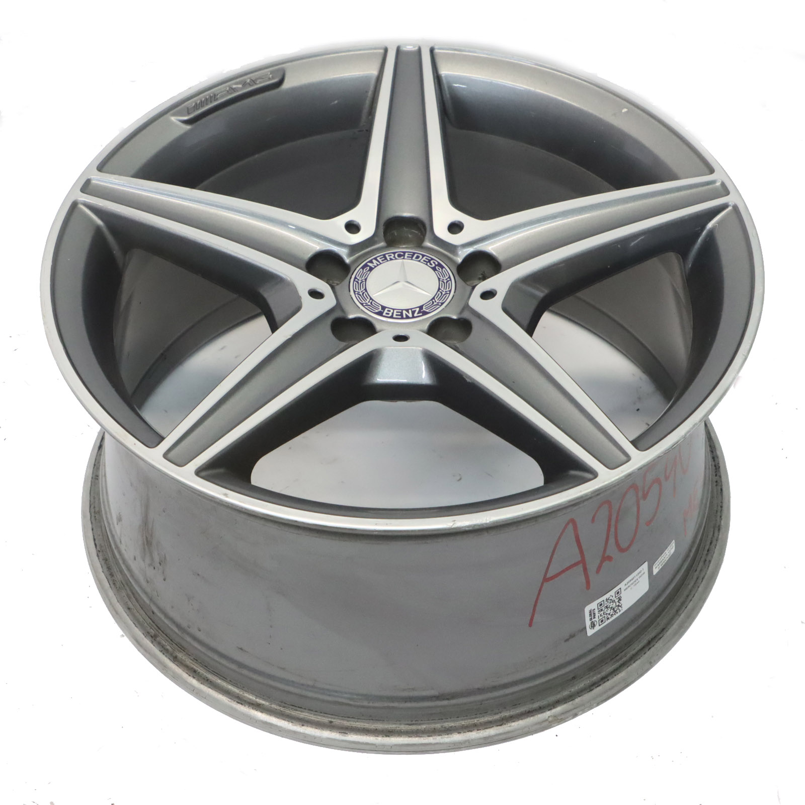 Mercedes W205 Grau AMG Leicht metall rad Felge 5 Speichen 18" 8,5J A2054011200