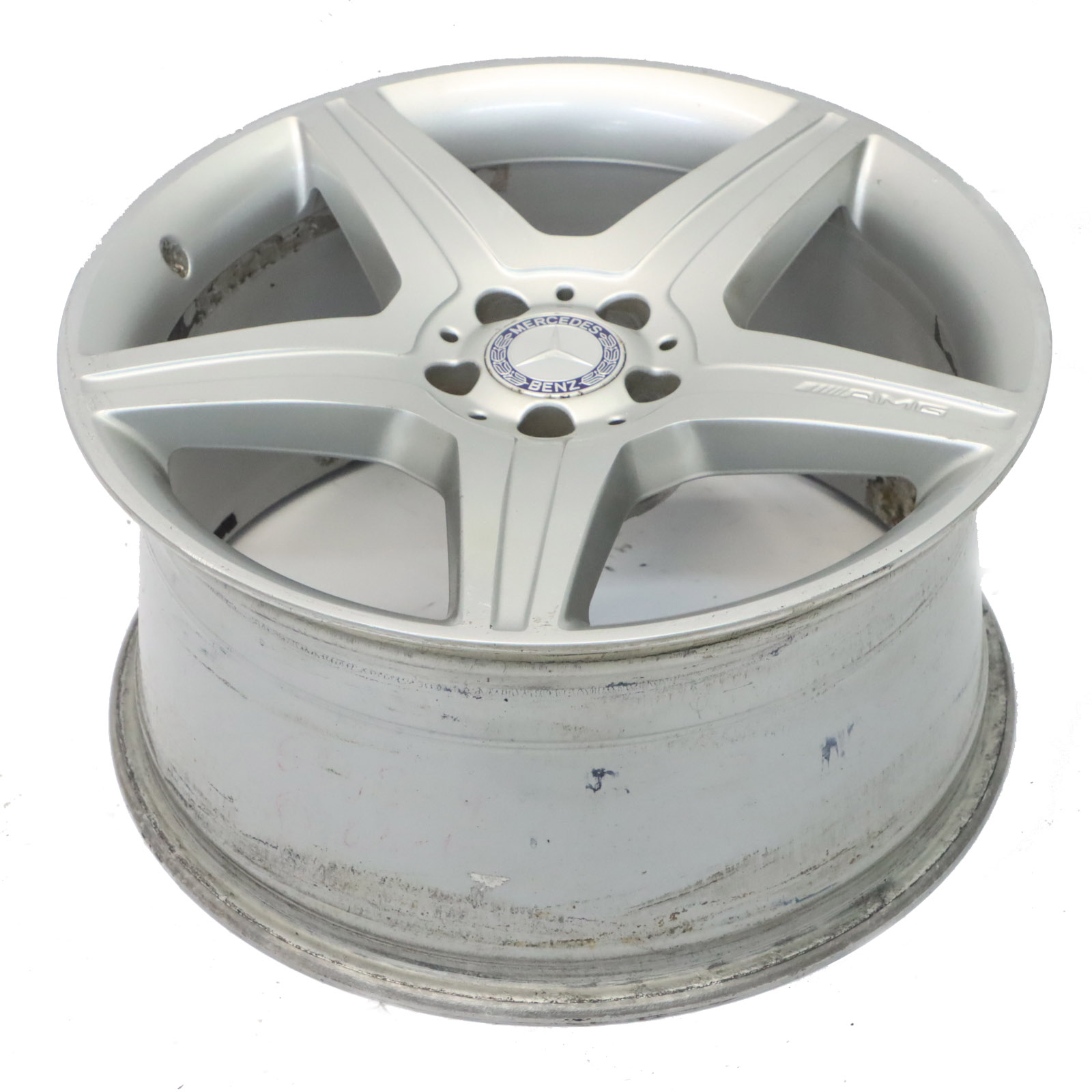 Mercedes W221 AMG Rear Silver Alloy Wheel Rim 19" 9.5J ET:43 5-Spoke A2214016102