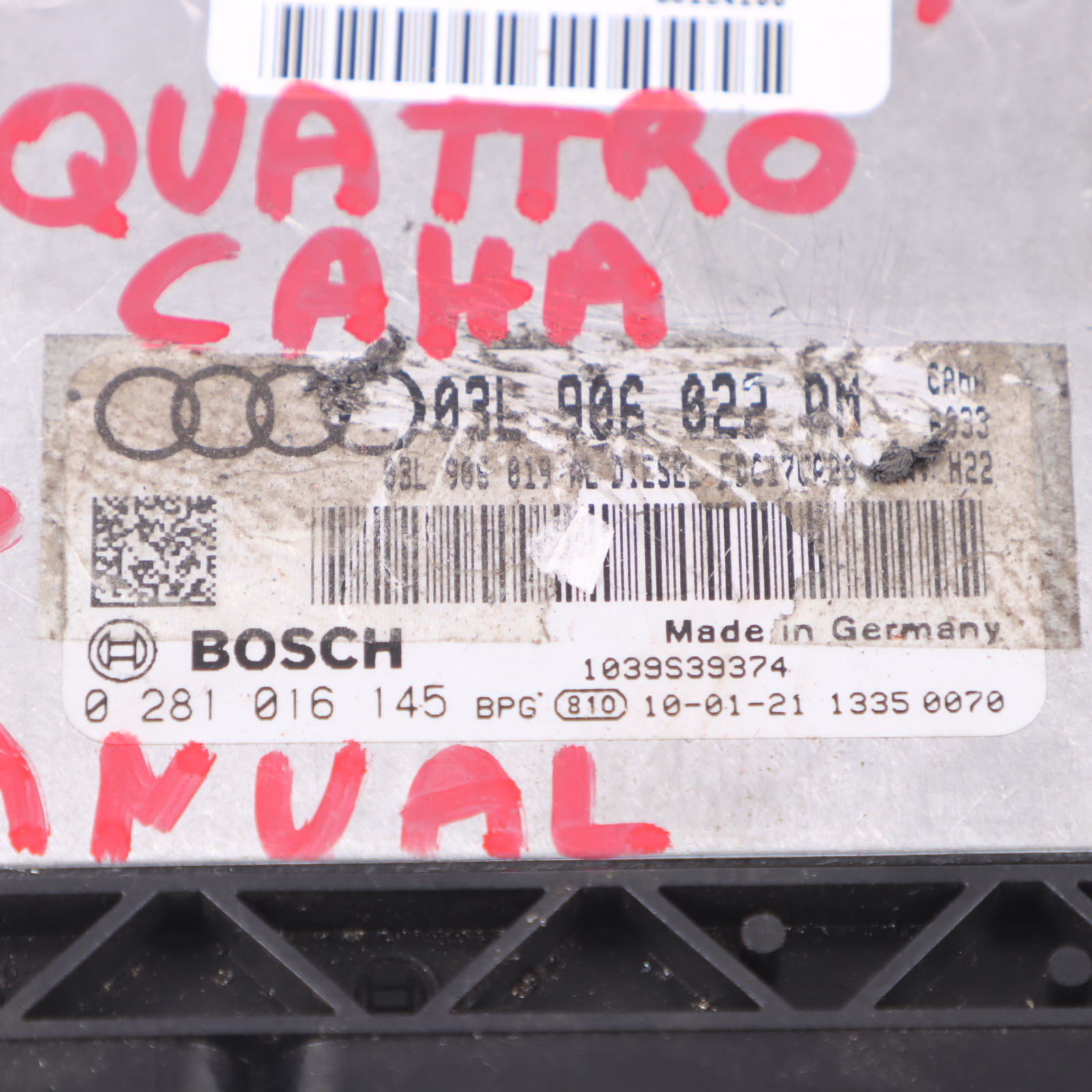 Audi A4 B8 2.0TDI CAHA Quattro Motor ECU Kit Zündung 2 Schlüssel 03L906022RM