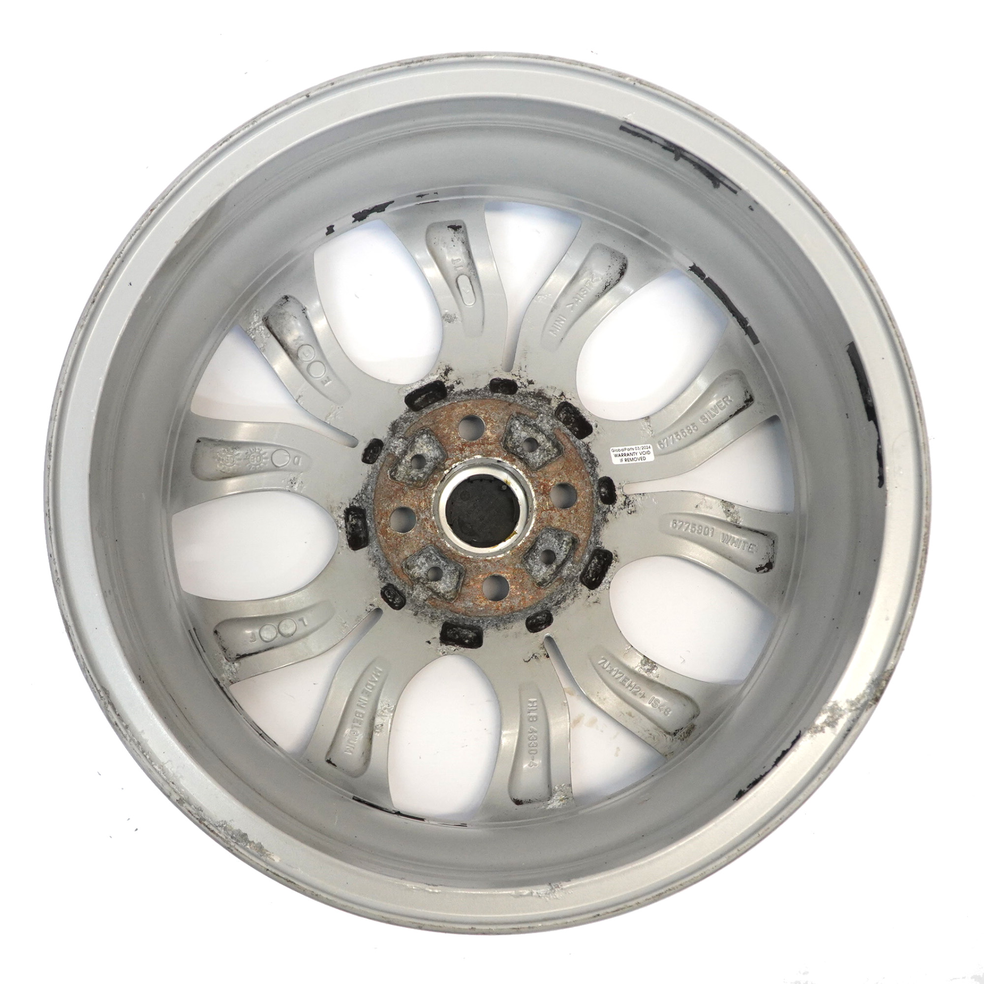 Mini Cooper One R50 R55 R56 R57 Jante Alliage Argent 17" 7J Flame Spoke 97