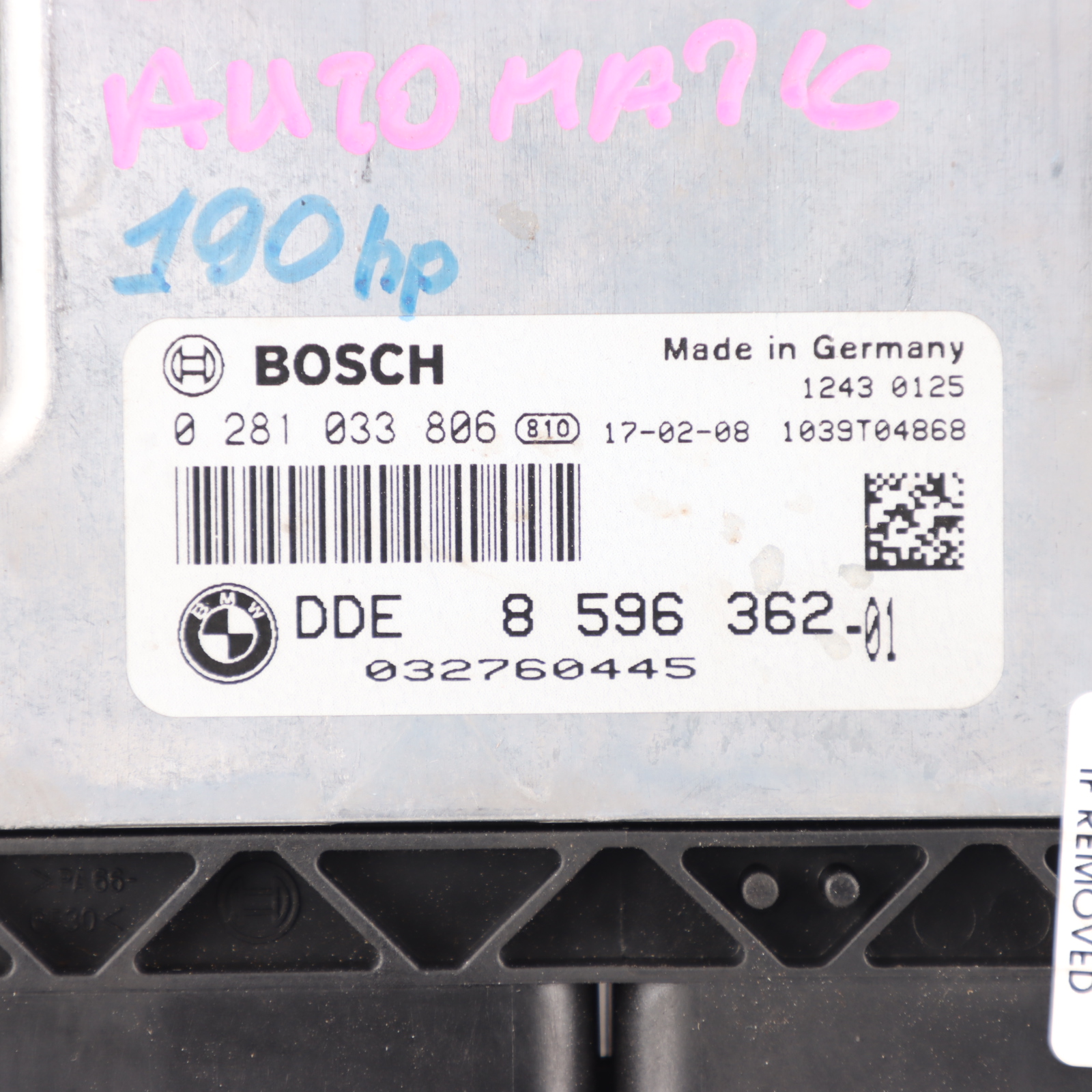 BMW F20 F30 LCI 120d 320d B47 Engine ECU Kit DDE 8596362 FEM + Key Automatic