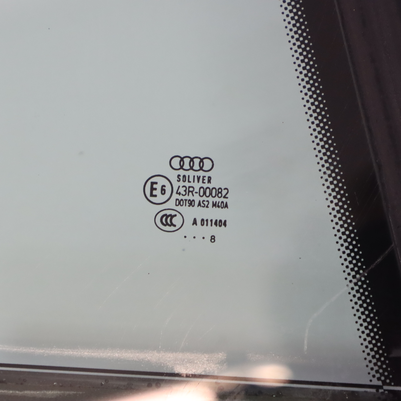 Audi A3 8P Hintere Seite Tür Fenster Glas Rechts AS2 8P7845300