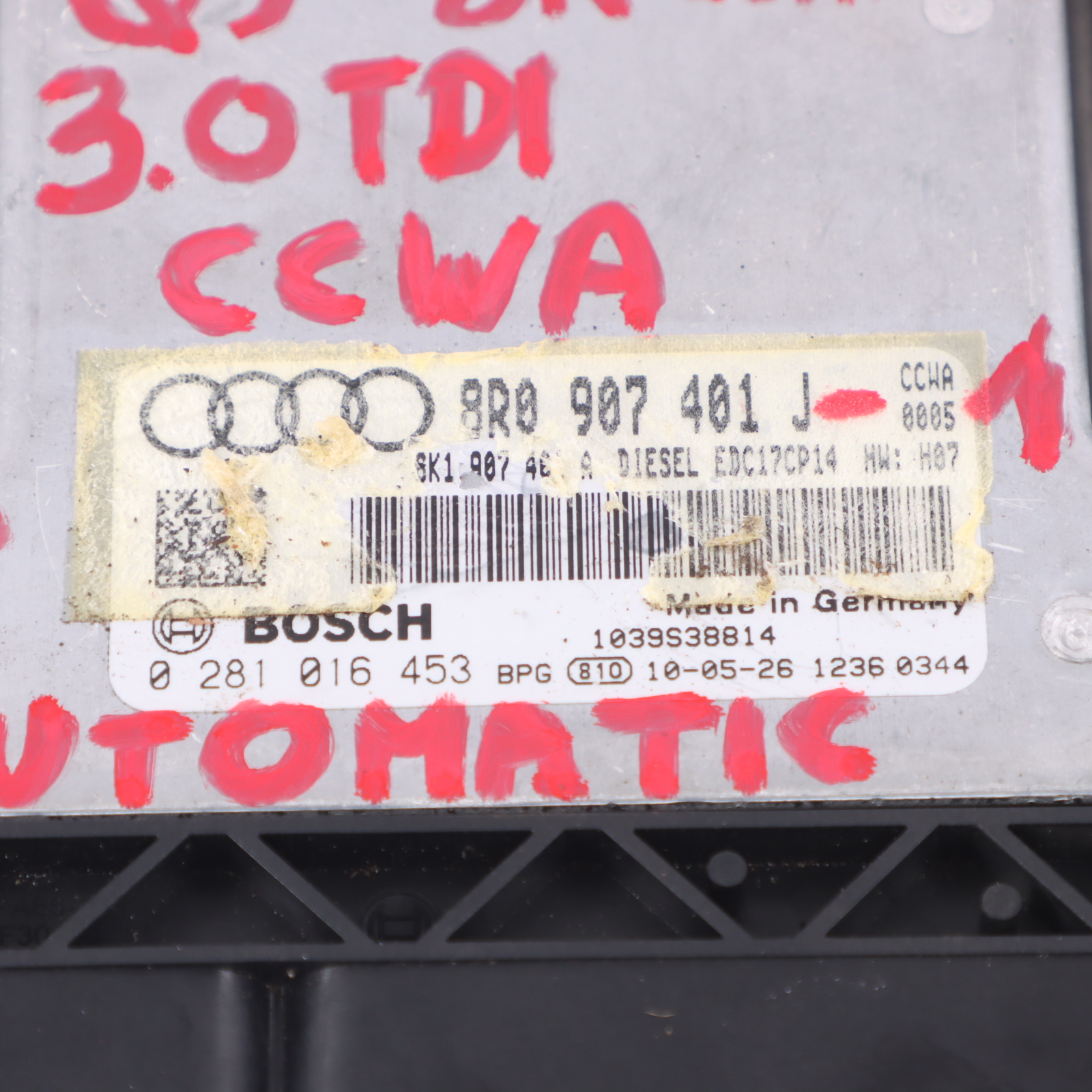 Audi Q5 8R 3.0 TDI CCWA 240PS Quattro Motor ECU Kit Zündschlüssel 04L907445G