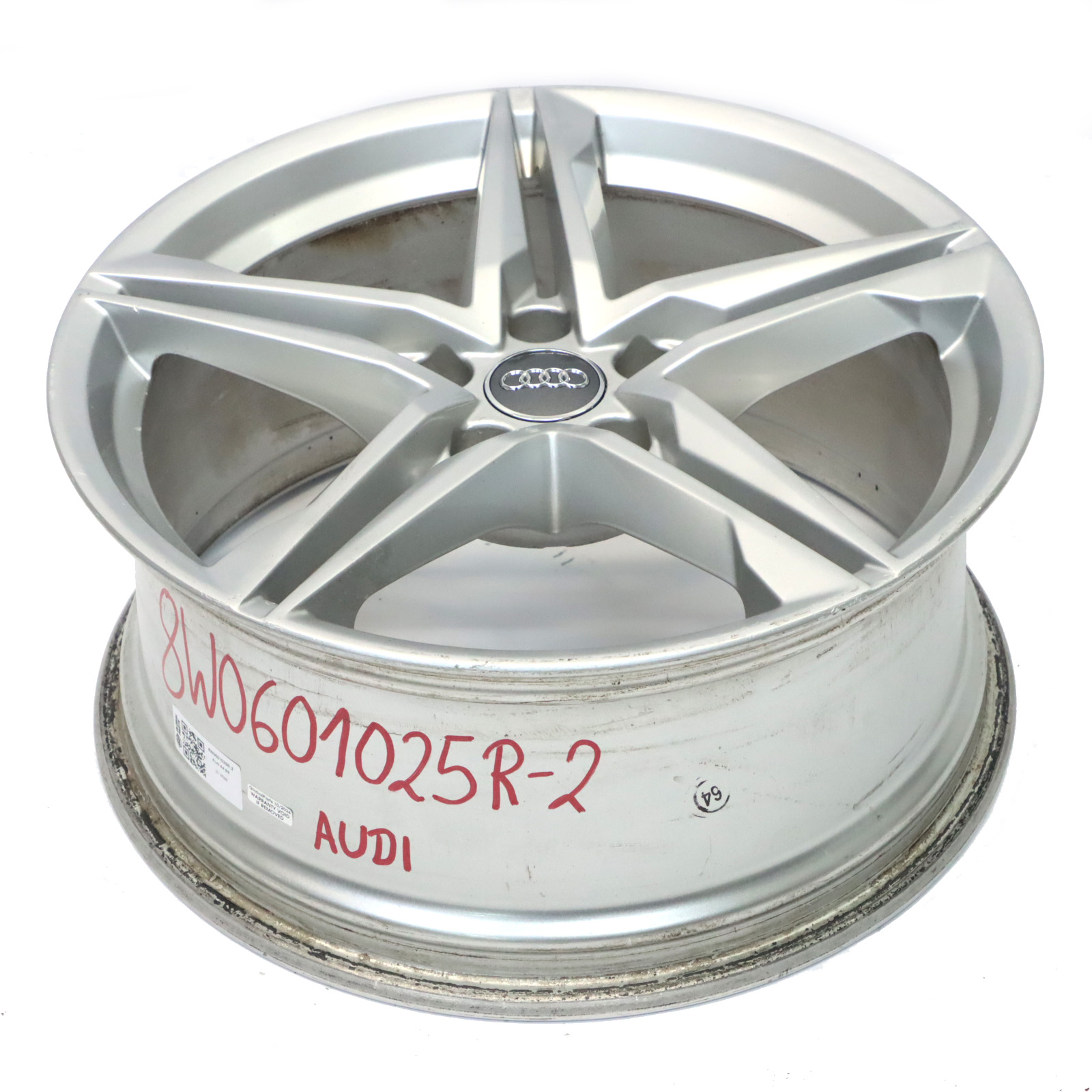 Audi A4 B9 Silver Wheel Alloy Rim 18" 8J ET:40 Star Double Spoke 8W0601025R