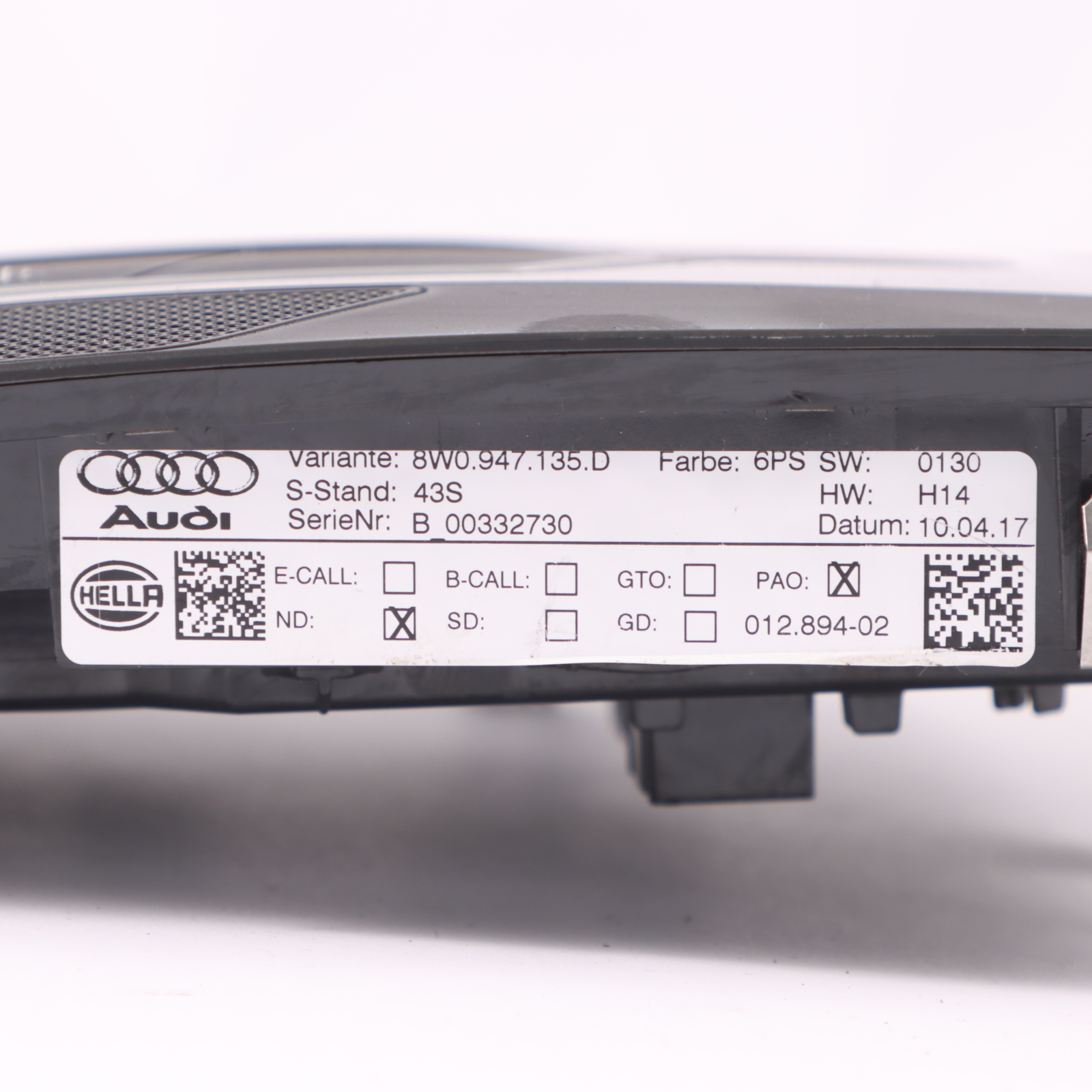 Audi A4 B9 Innen Beleuchtung Dachbe Schaltereinheit Lampe Leselicht 8W0947135D