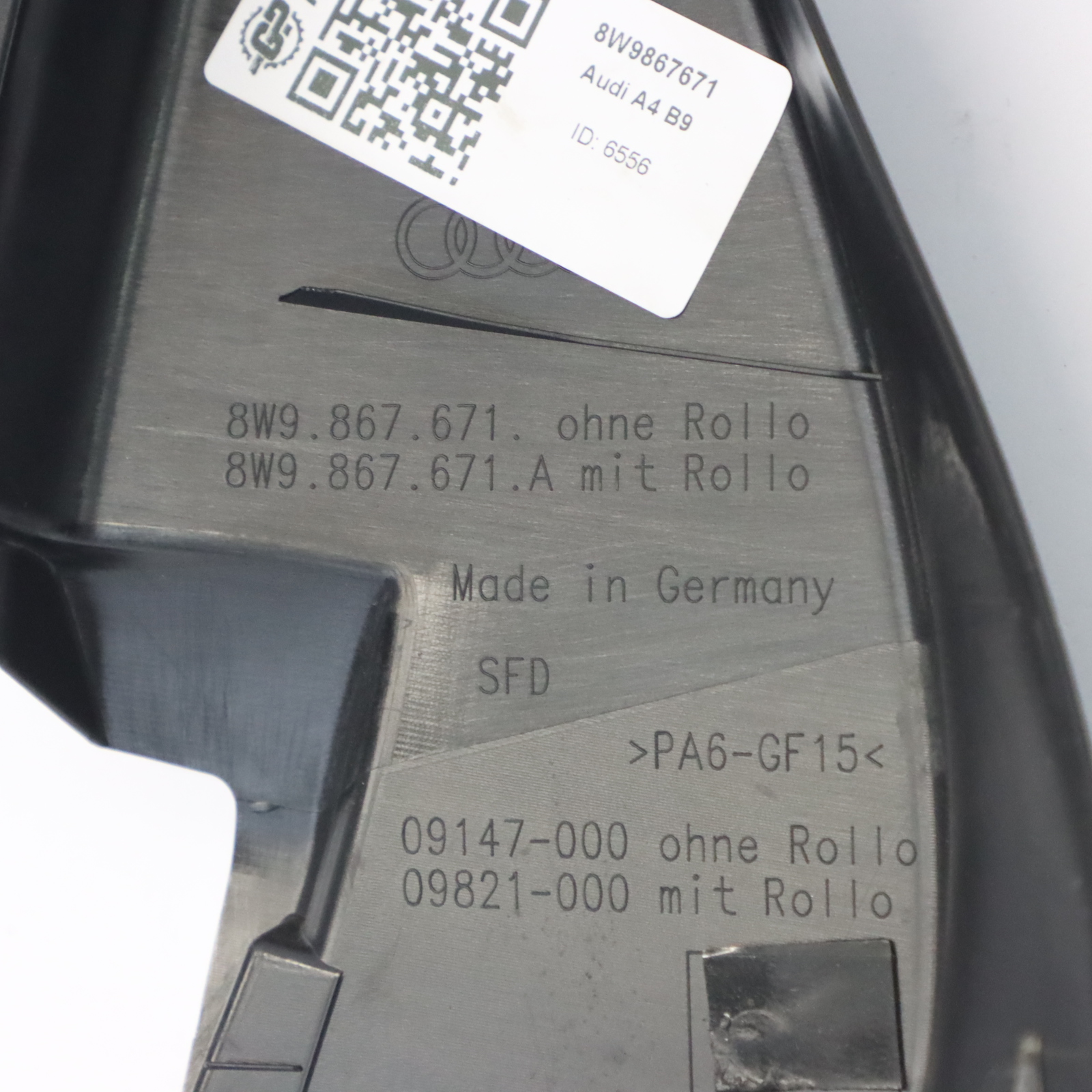 Audi A4 B9 Hintere Tür Fenster Rahmen Surround Trim Moulding Links 8W9867671