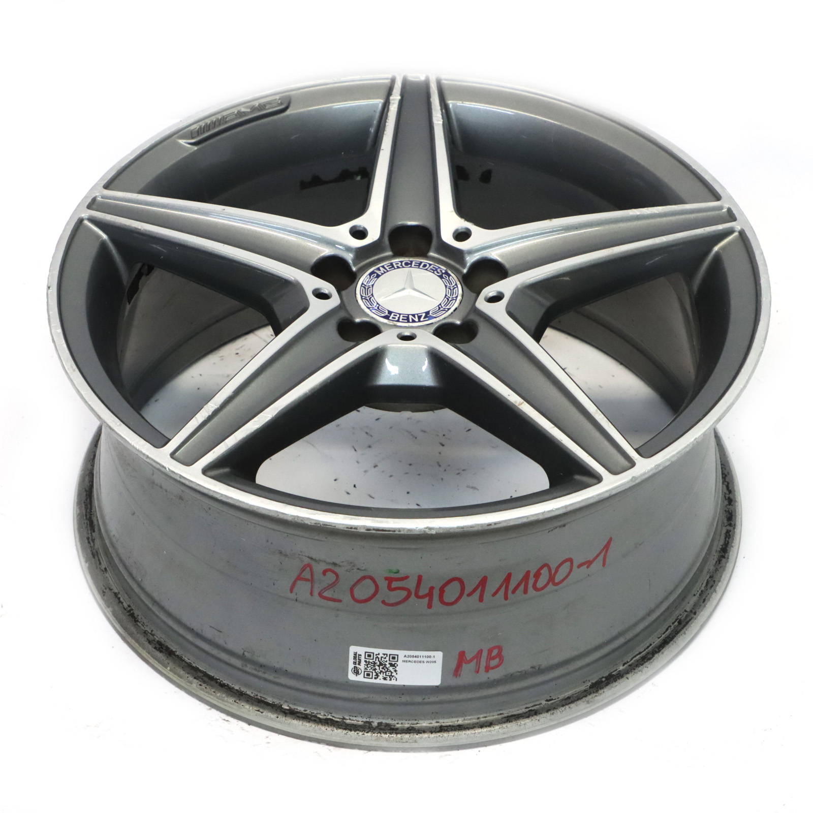 Mercedes W205 Grau AMG Leichtmetallrad Felge 5 Speichen 18" 7,5J A2054011100