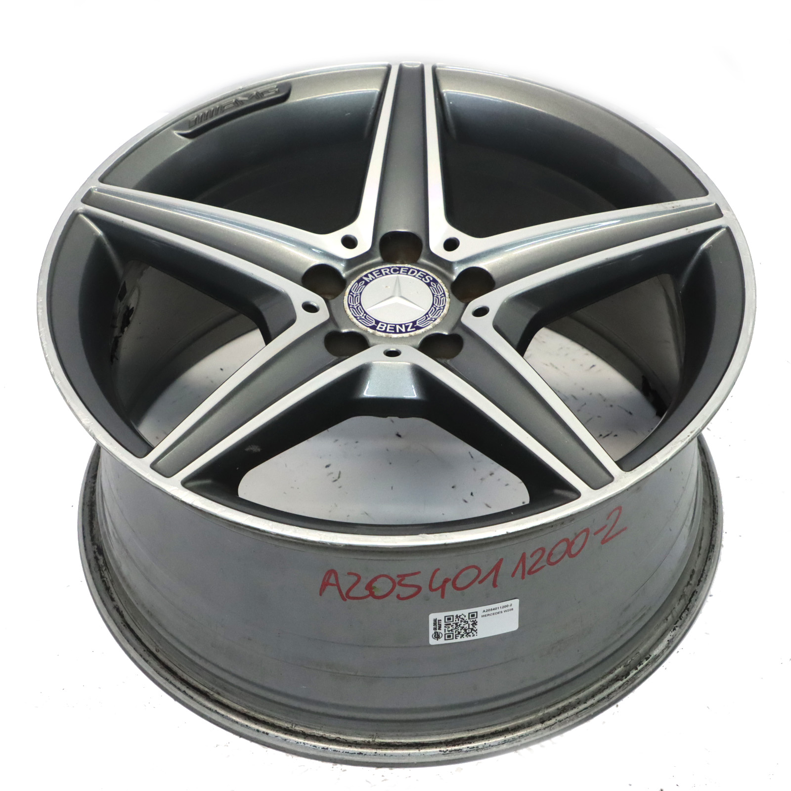 Mercedes W205 Himalaya Grey AMG Alloy Wheel Rim 5 Spoke 18" 8,5J A2054011200