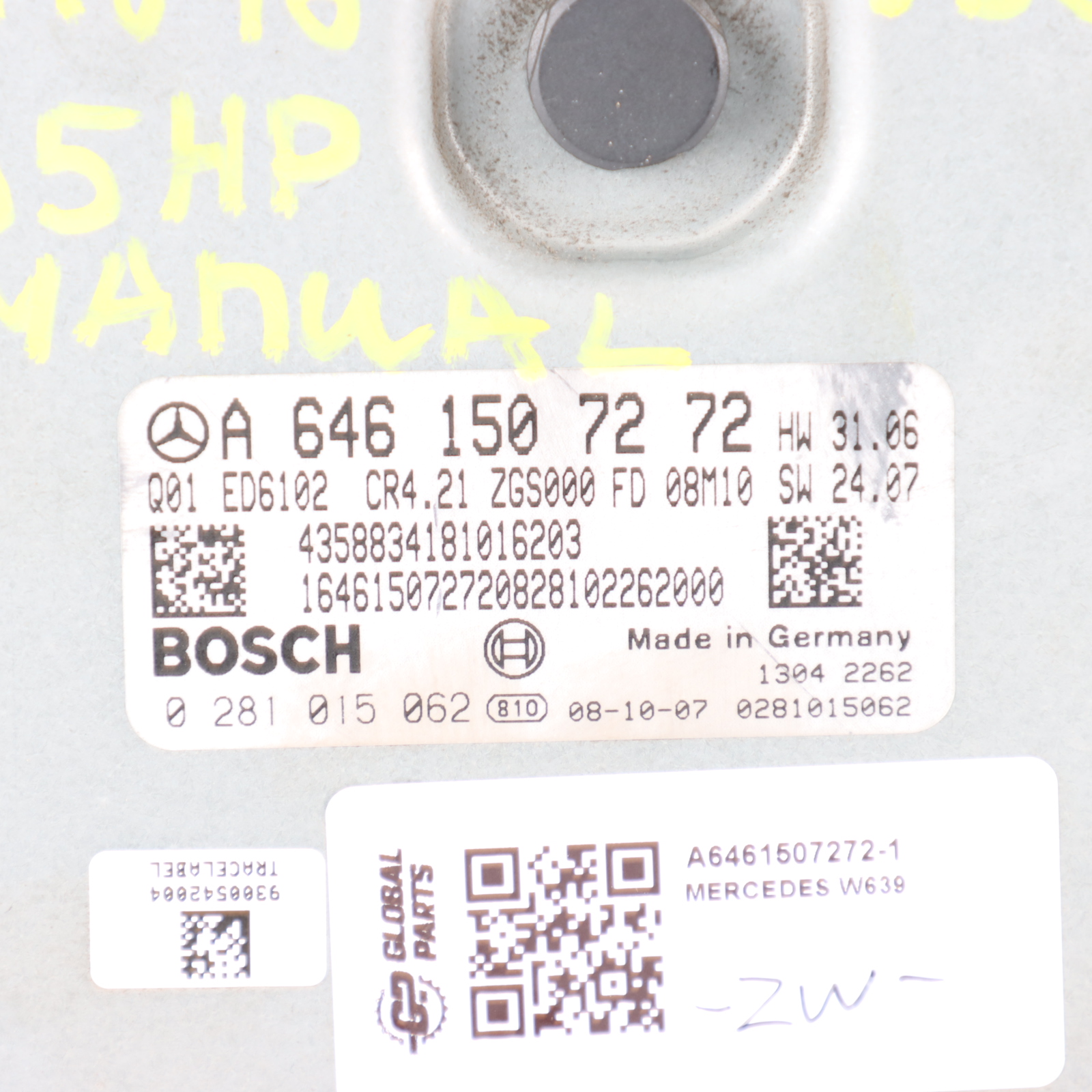 Mercedes W639 109 CDI OM646 Motor Steuergerät ECU A6461507272 Schlüssel Schloss