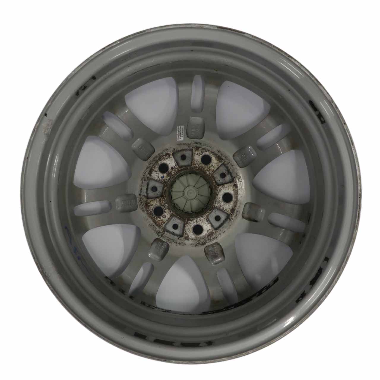 BMW E46 Silberne Leichtmetallfelge 17" M Doppelspeiche 97 7,5J ET:47 2282350