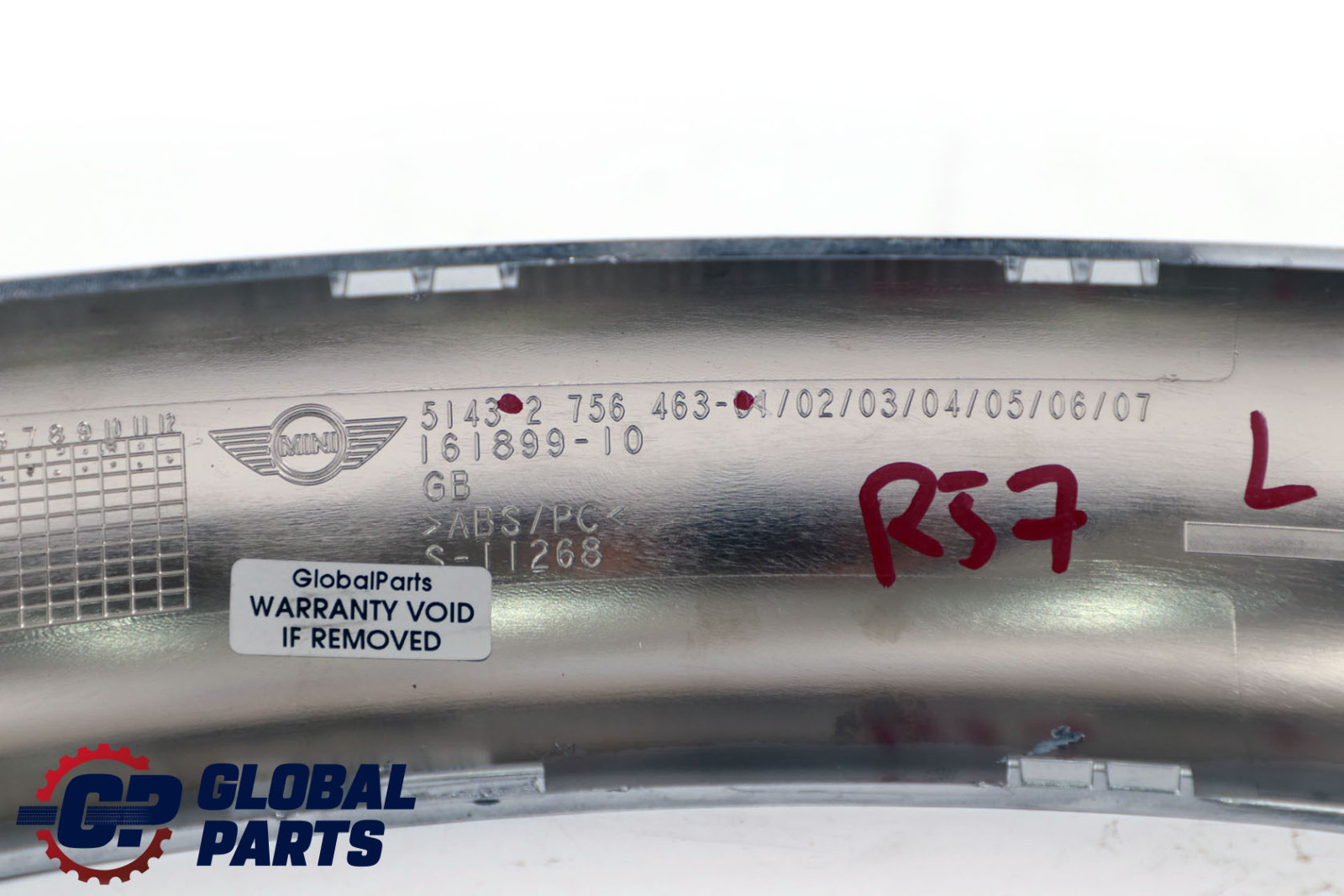 BMW Mini Cooper Cabrio R57 R57N LCI Upper Trim For Rollover Bar Chrome Left N/S