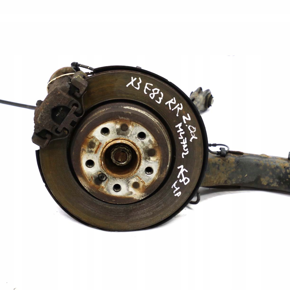 BMW X3 Series E83 2.0d M47N2 Rear Right O/S Suspension Leg Arm Brake Disc