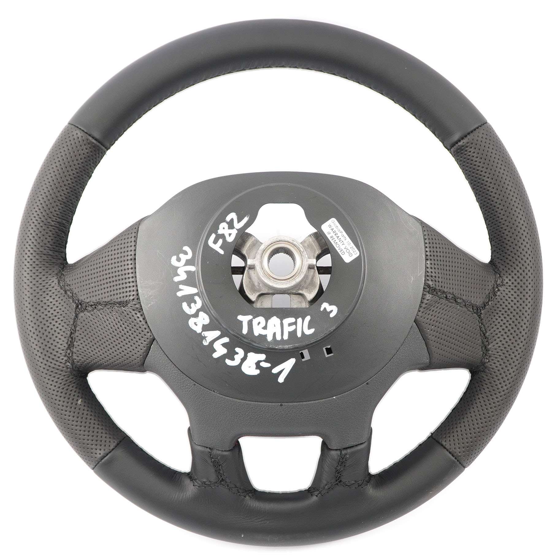 Renault Trafic Vauxhall Opel Vivaro B NEW Black Leather Steering Wheel 34138143C