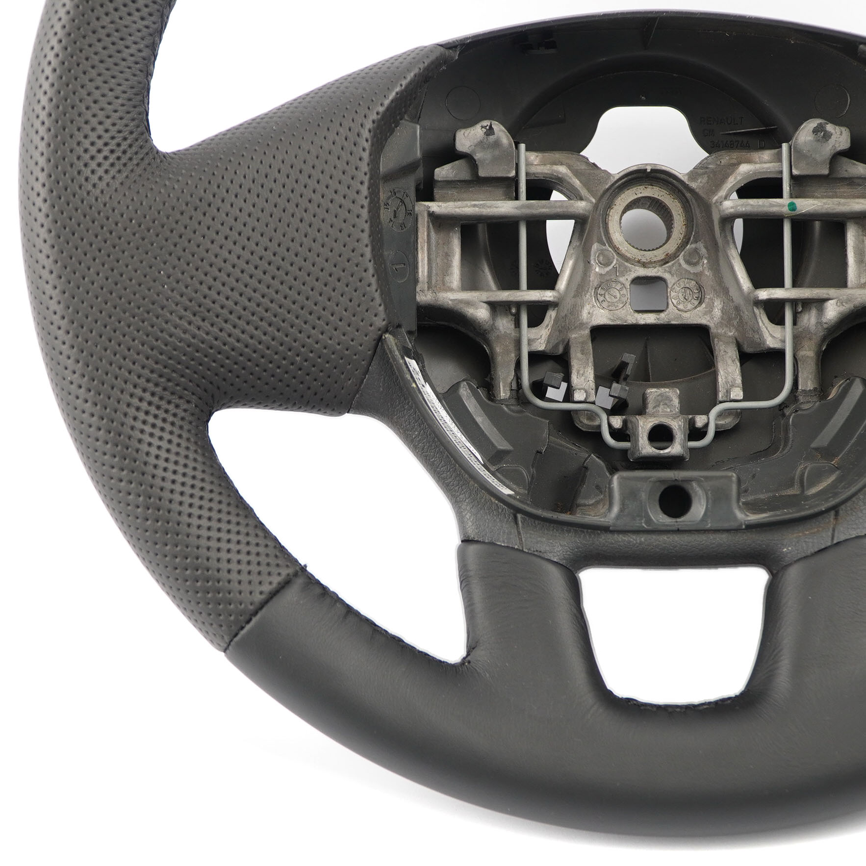 Renault Trafic Vauxhall Opel Vivaro B NEW Black Leather Steering Wheel 34138143C