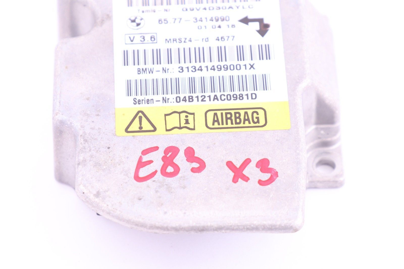 BMW X3 Series E83 Airbag Sensor Control Module 65773414990 3414990