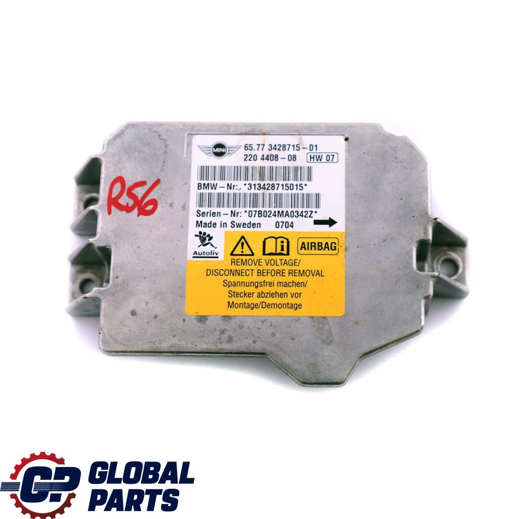 MINI Cooper One R56 R55 R58 R60 R61 Airbag ECU Control Module 3428715