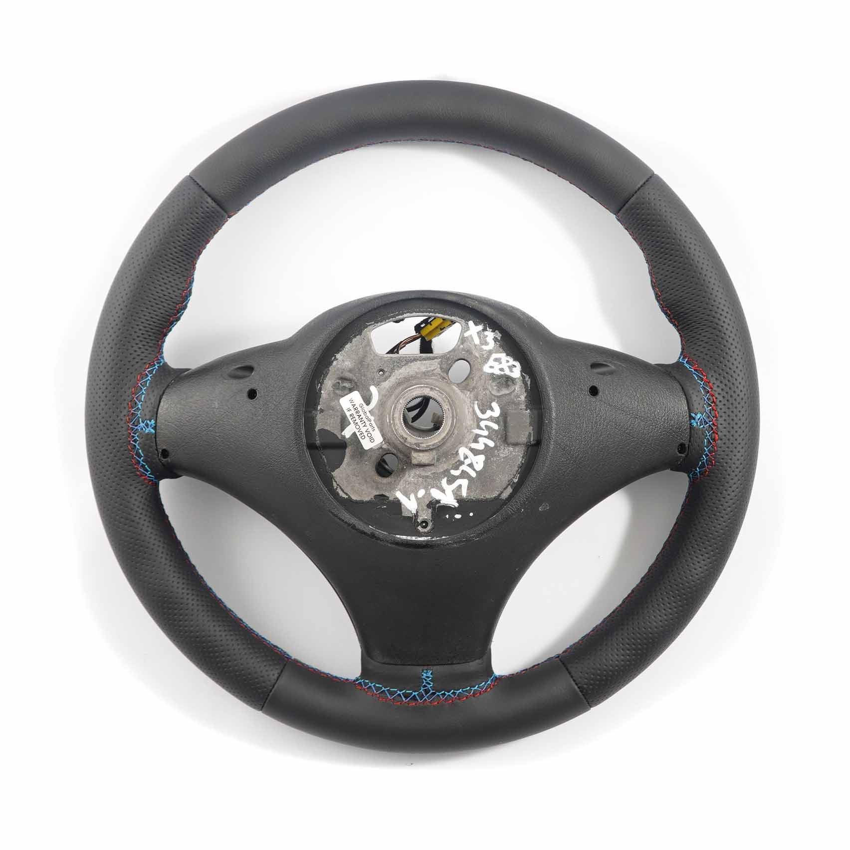 BMW X3 Series E83 NEW Black Leather M Sport Steering Wheel M-tricolored Threads