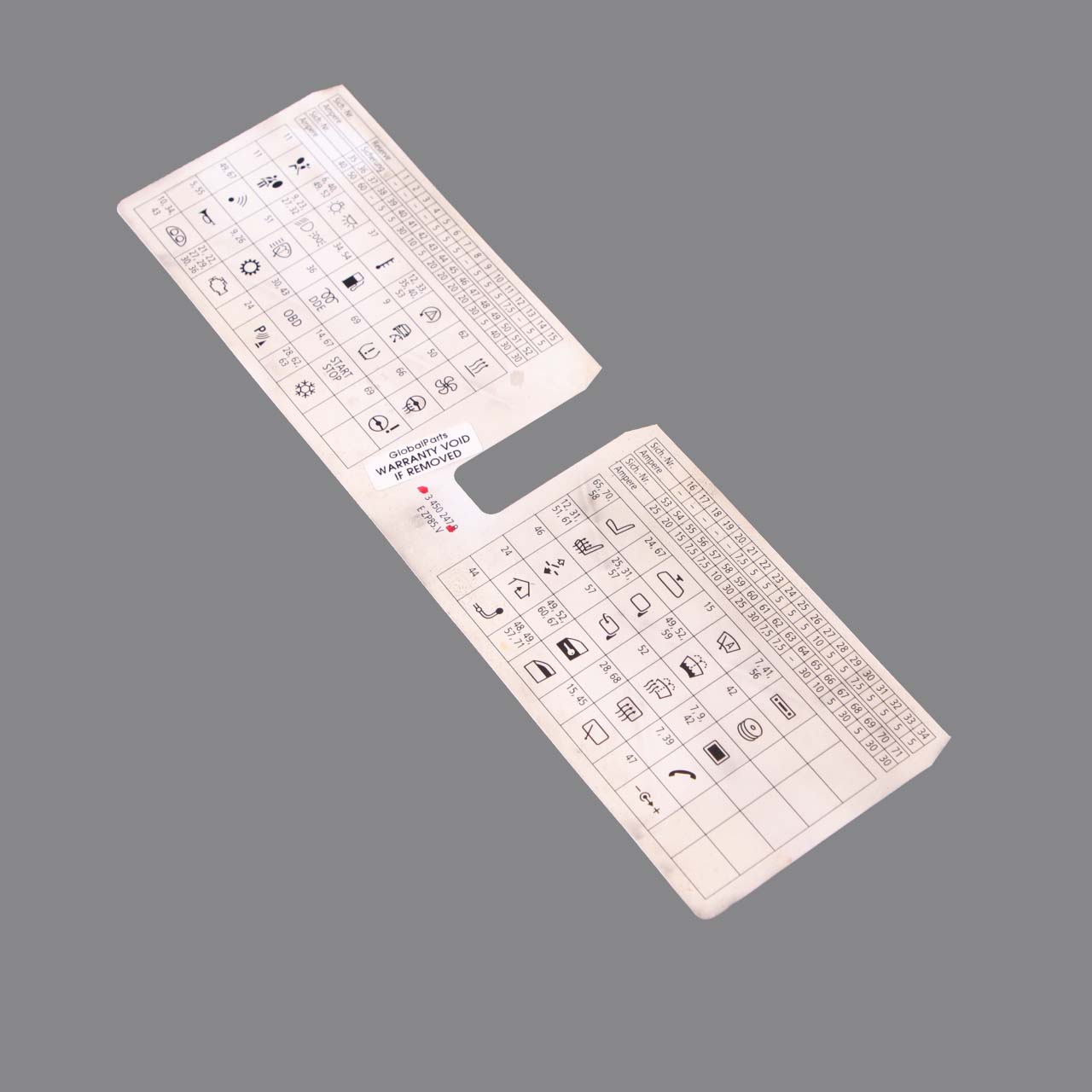 BMW X3 E83 LCI Karte  Sicherungskasten Gruppierung Diagramm 3450247