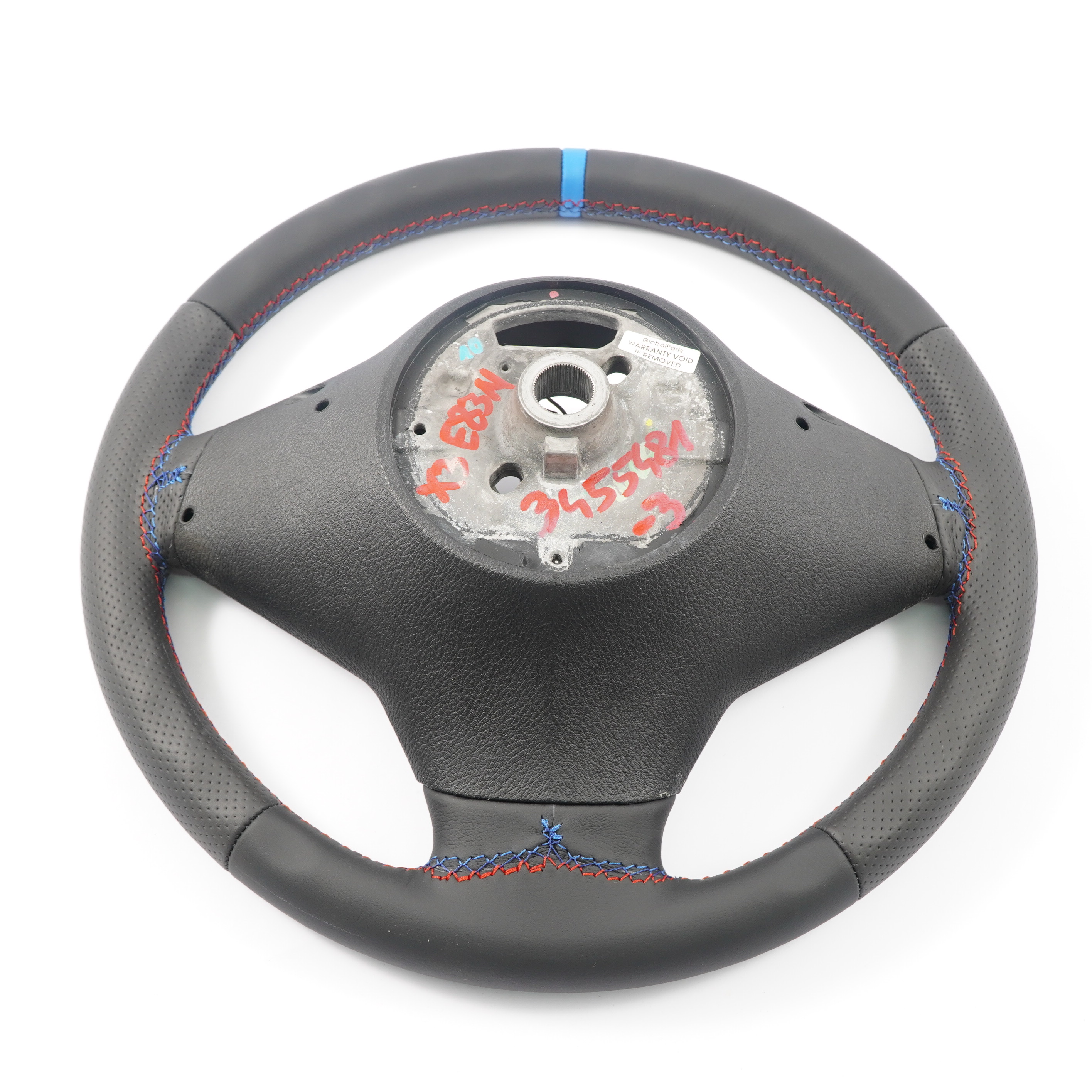 Steering Wheel BMW X3 Series E83 LCI NEW Black Leather M-tricoloured Threads