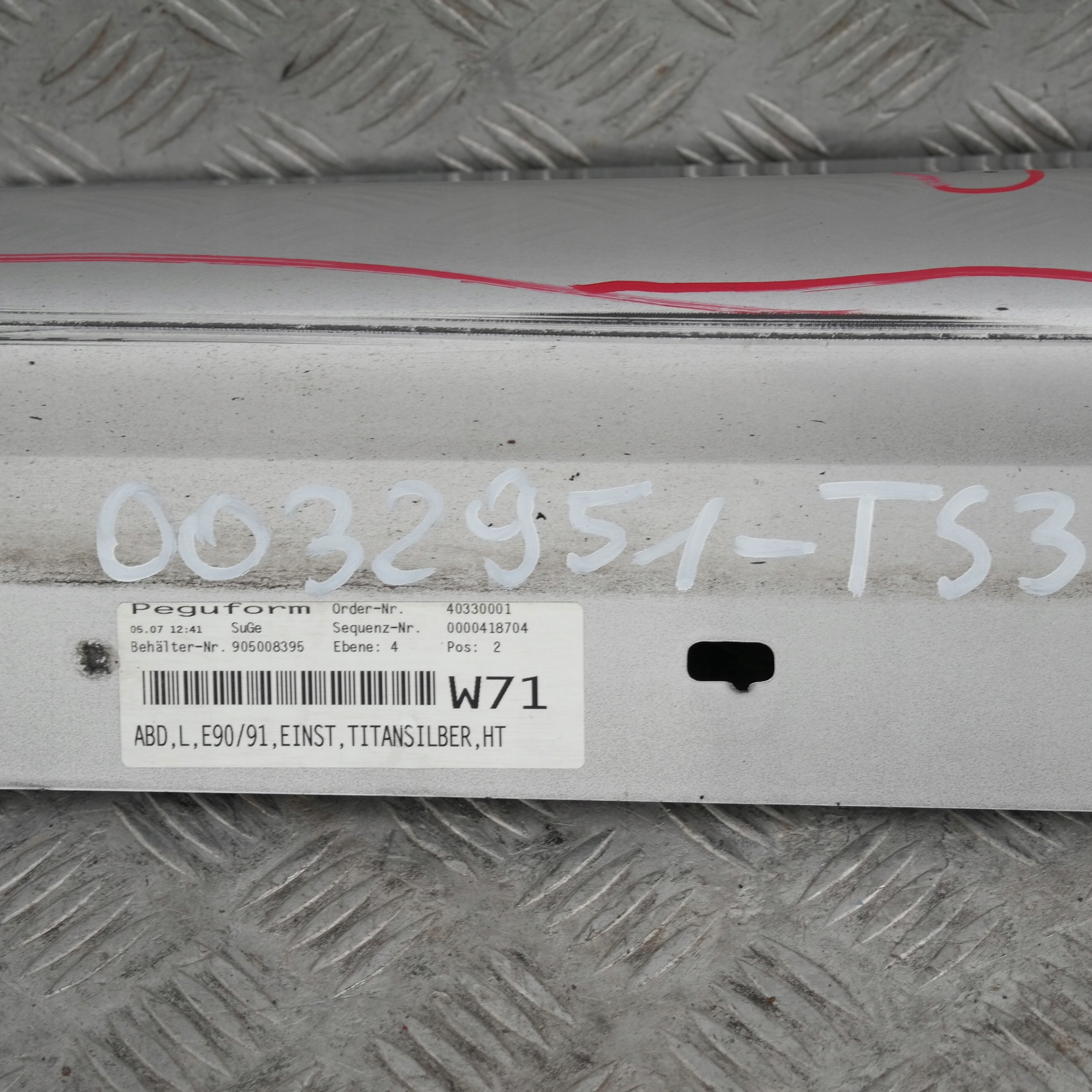 BMW 3 SERIES 3 E90 E91 Sill strip side skirt left N/S Titansilber Silver Silber