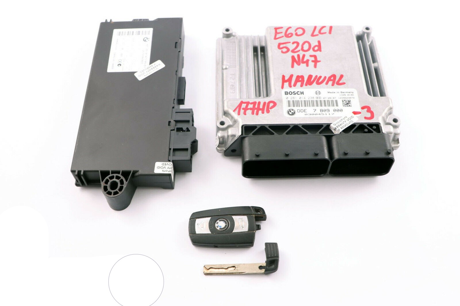 BMW E60 E87 LCI E90 120d 320d 520d ECU Kit DDE Steuergerät 7809000 CAS3 Schlüs